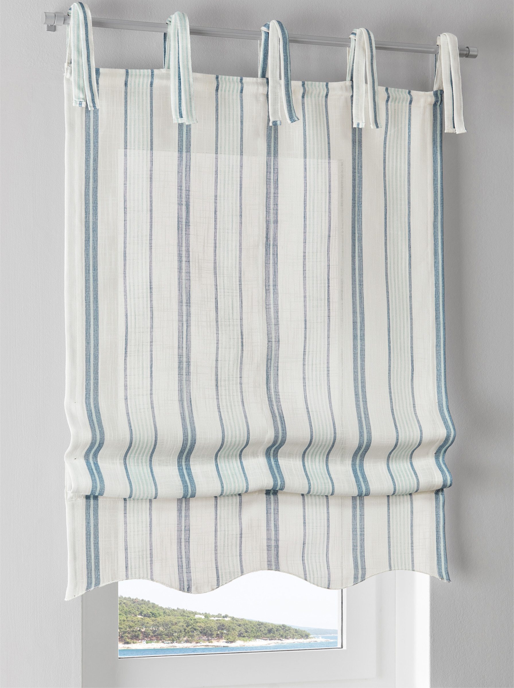 Rollo Raffrollo ., heine, halbtransparent, Bindebänder günstig online kaufen