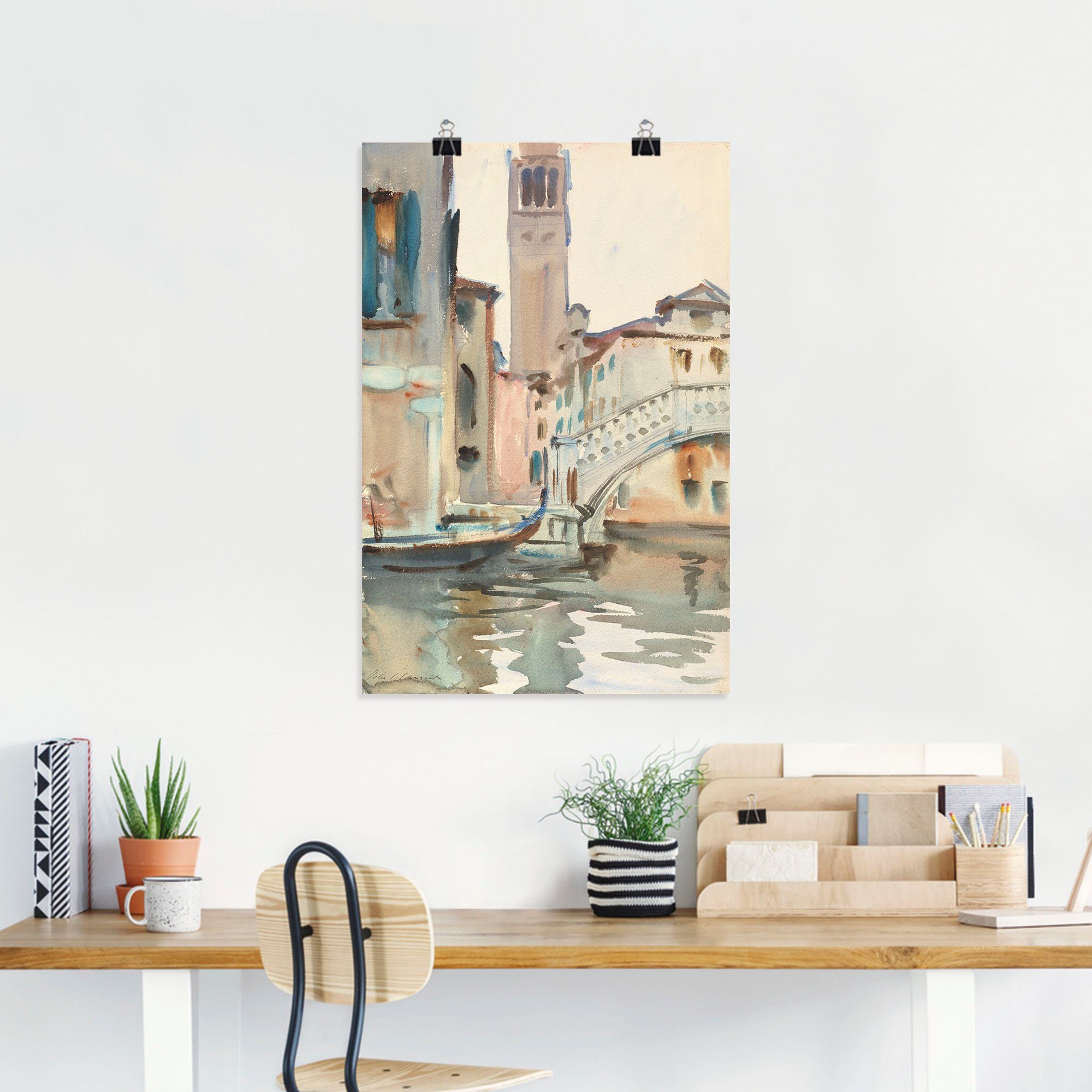 Wandaufkleber Leinwandbild, Eine in und (1 Alubild, Brücke St), Poster Venedig Wandbild Größen Venedig., versch. Campanile, oder als Artland