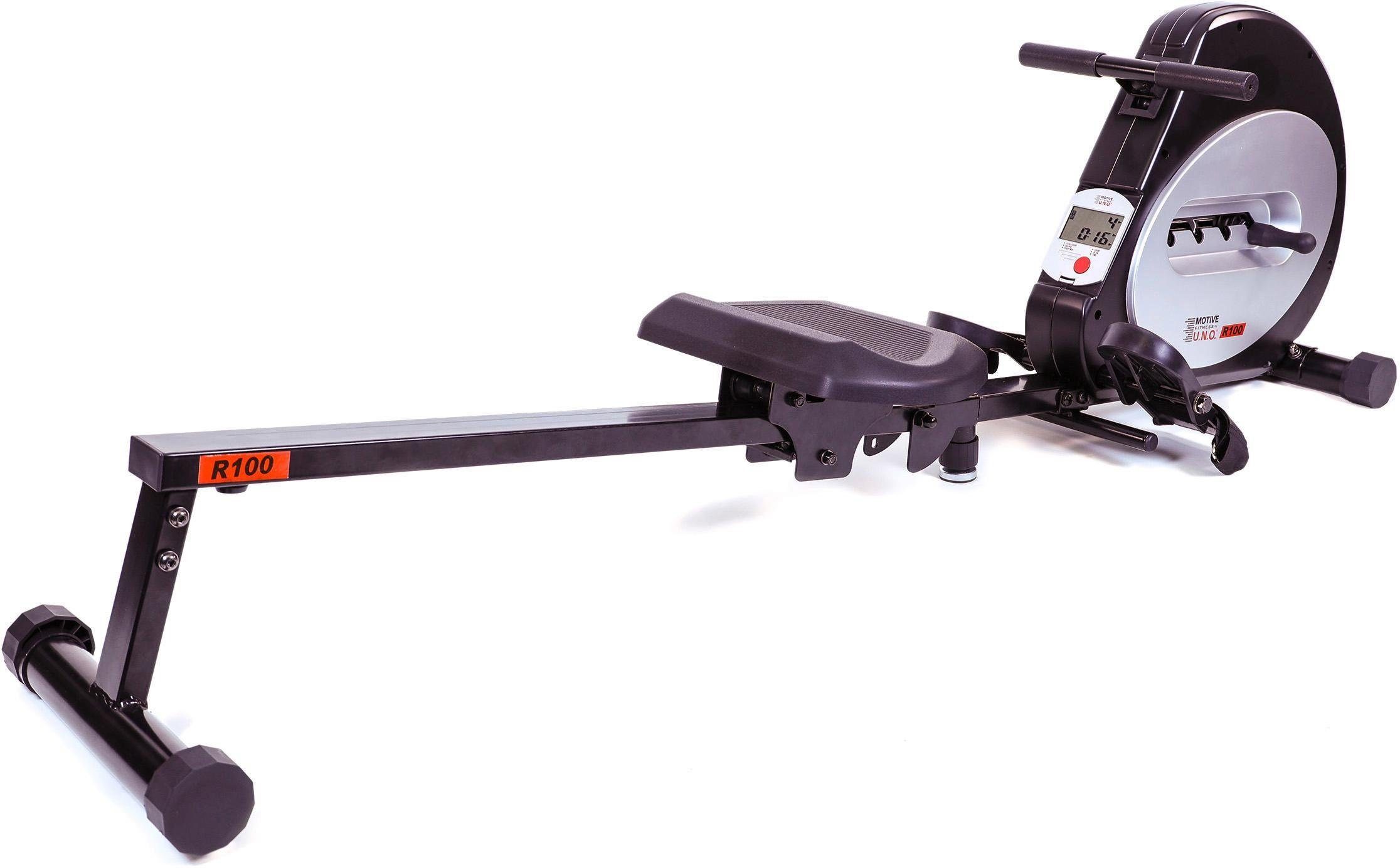 MOTIVE FITNESS by U.N.O. Rudergerät R100 (100 kg max. Benutzergewicht, Sport), Rudermaschine, Seilzug, klappbar