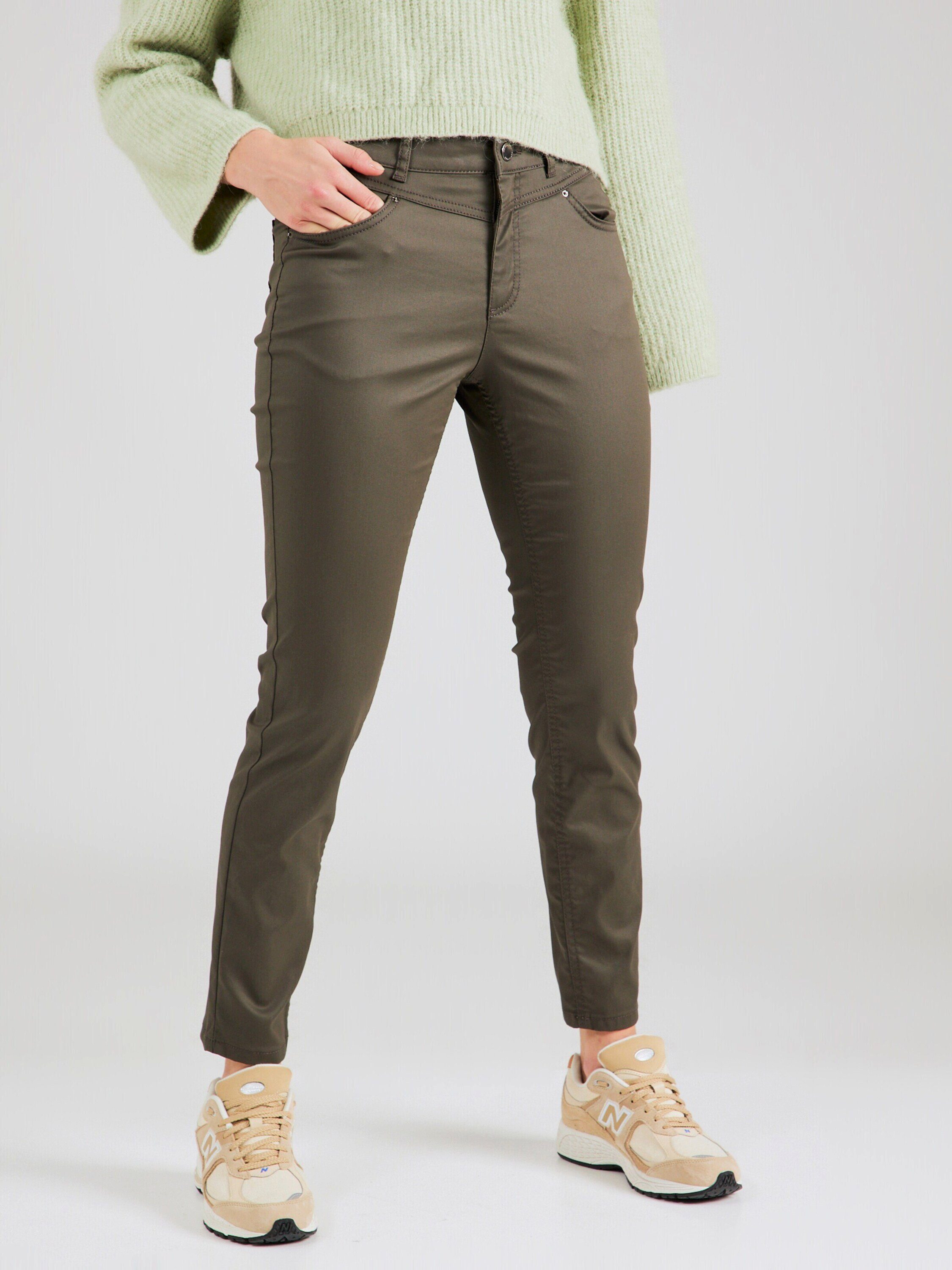 Slim-fit-Jeans MORE&MORE Details Plain/ohne (1-tlg) oliv