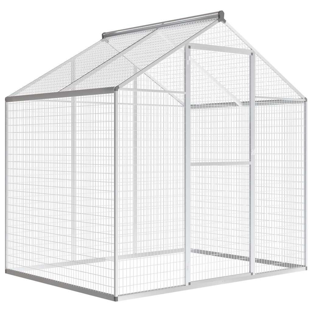 furnicato Voliere aus Aluminium 178 x 122 x 194 cm - Langlebig und Sicher, Vogelkäfig mit Schwerlast-Tür und stabilen Maschen für den Garten