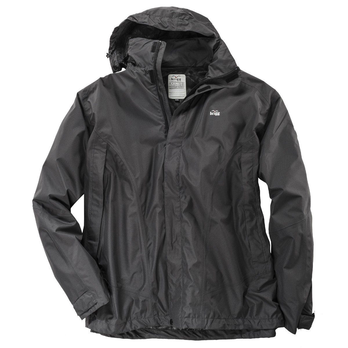 Regenjacke XXL Funktions-Regenjacke verstaubar anthrazit Brigg