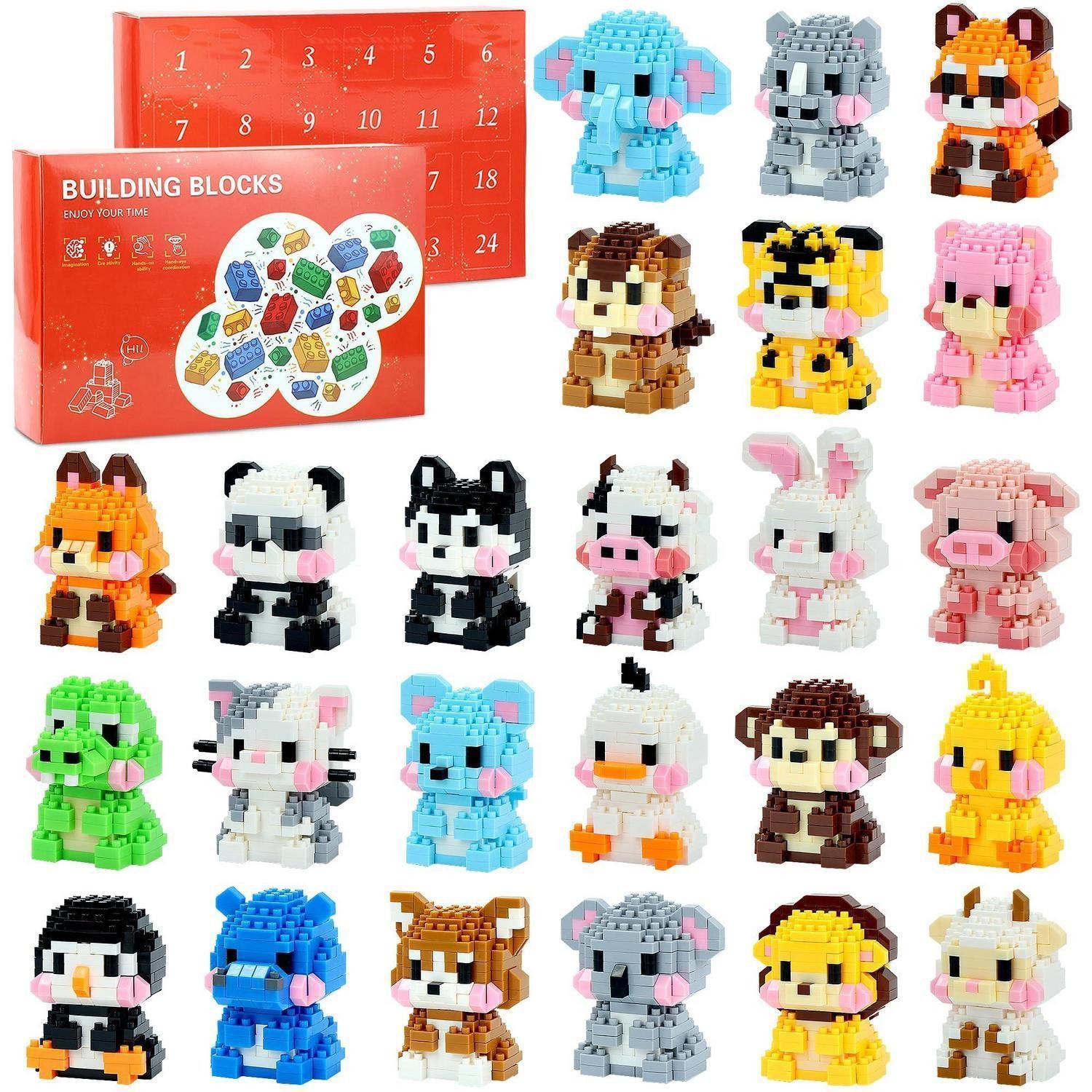 LuxusKollektion Spielzeug-Adventskalender Adventskalender 2026 Mini Tiere Bauset