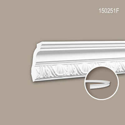 Profhome Flexprofil 150251F (Profilleiste, 1-St., Flexible Eckleiste, Stuckleiste, Zierleiste, 2 m), weiß, vorgrundiert