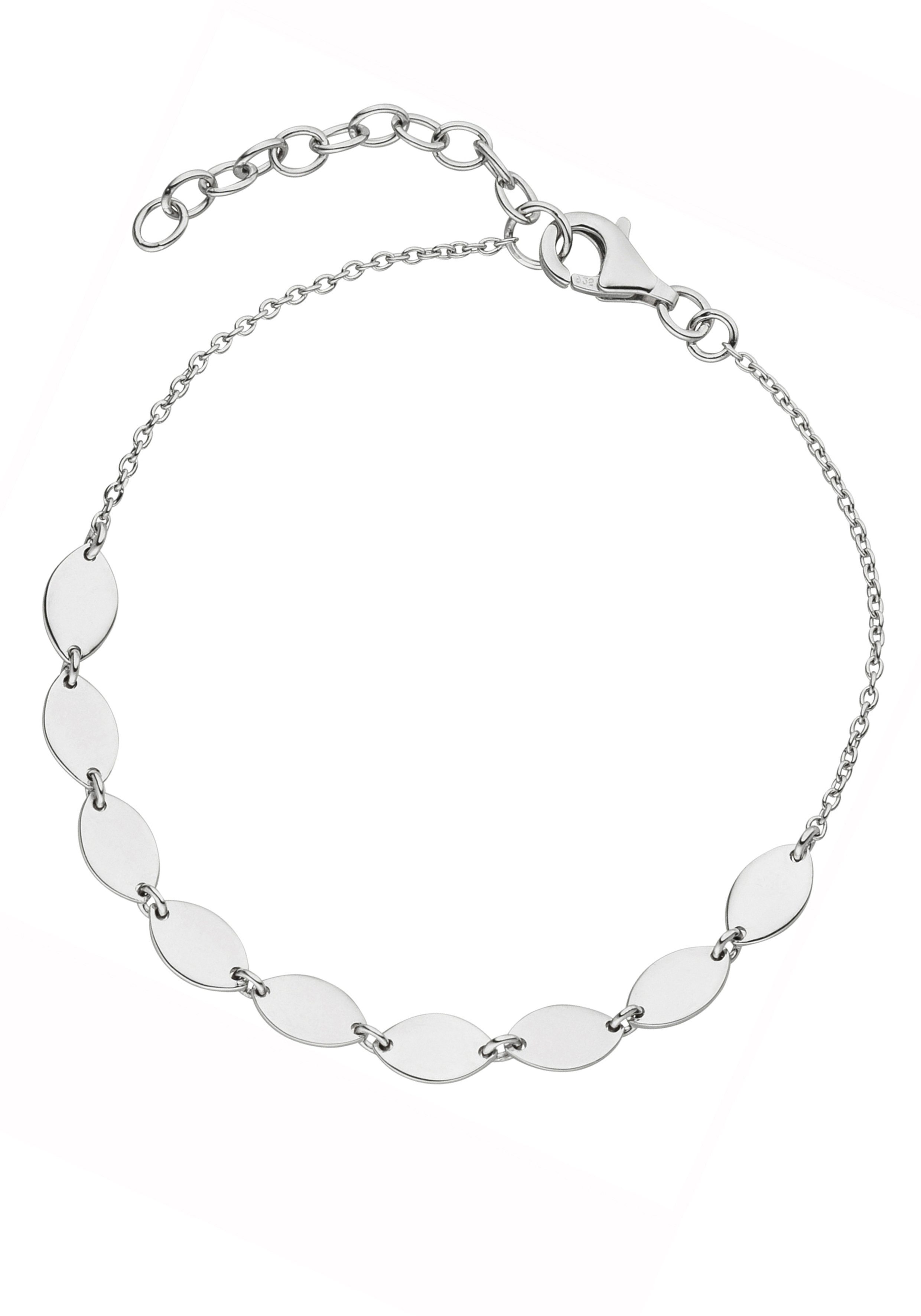 JOBO Armband mit Plättchen, 925 Silber 19 cm