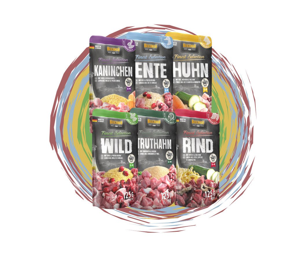 Belcando Belcando Frischebeutel Bundle - 6x125g verschiedene Sorten 6x Senior Fleischmenü, Nassfutter für: Hunde