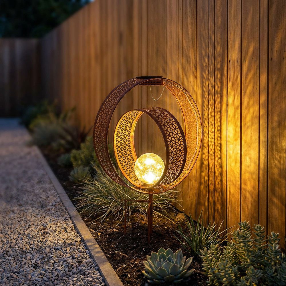 GLOBO LIGHTING LED Solarleuchte, LED-Leuchtmittel fest verbaut, Warmweiß, Solarlampe orientalische Kugel Dekoleuchte Garten
