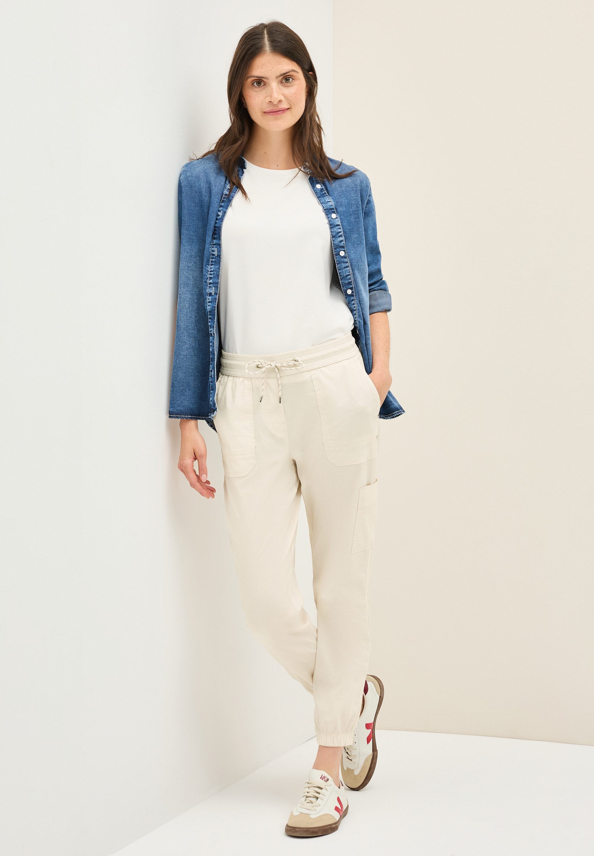 CECIL Cargohose Style Tracey mit elastischer Bund mit Tunnelzug