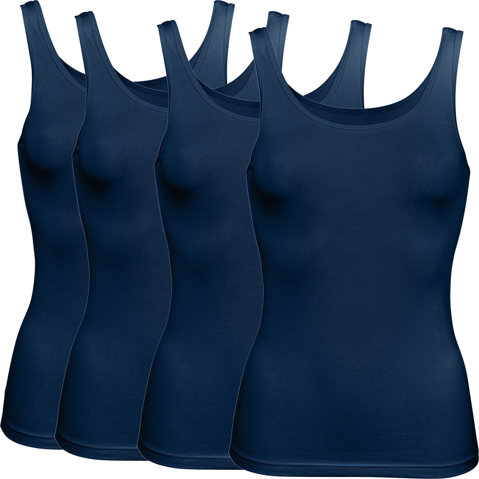 Erwin Müller Unterhemd Damen-Unterhemd 4er-Pack Single-Jersey Uni