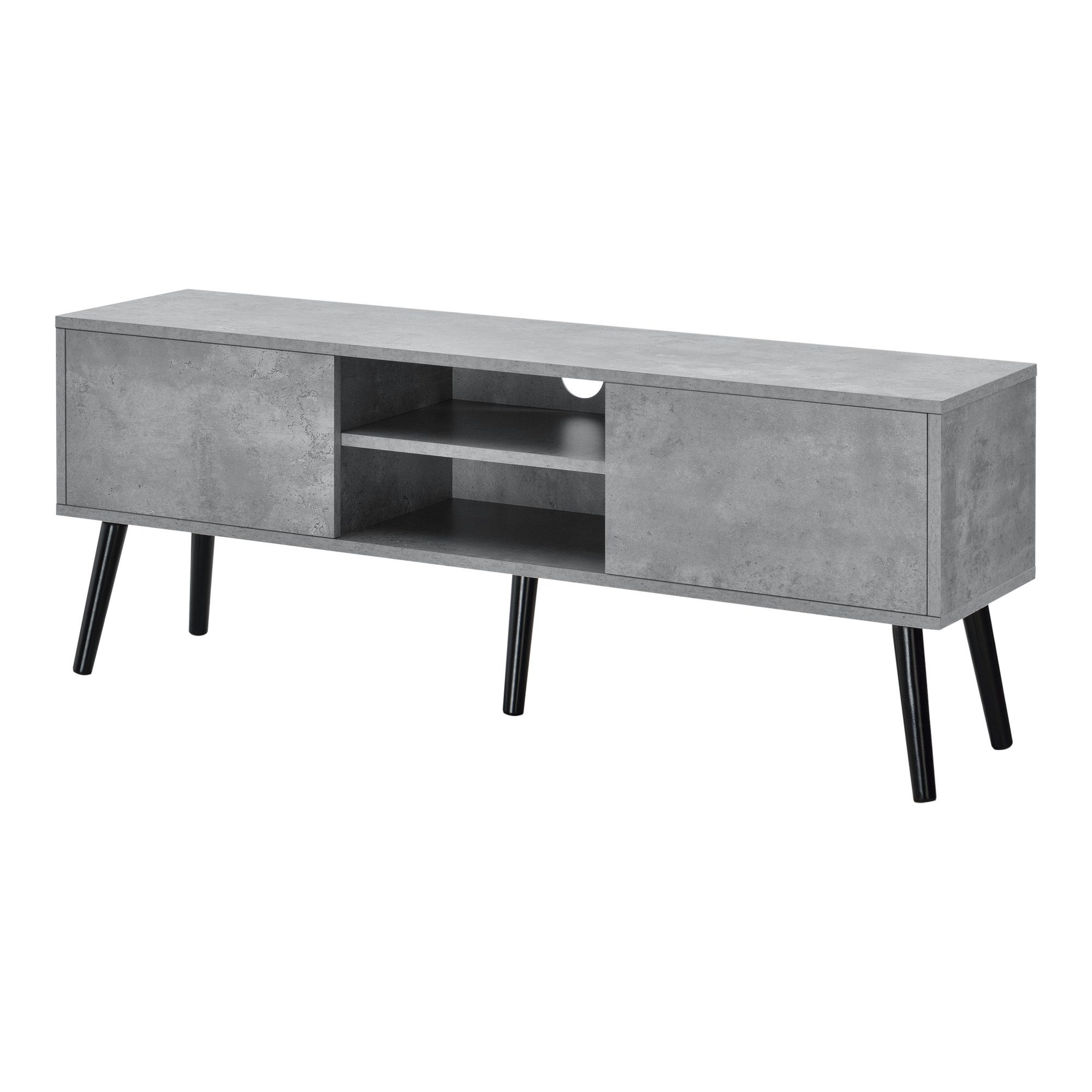 en.casa Lowboard, »Eskilstuna« Fernsehtisch 120x29,5x46,5cm Betonoptik günstig online kaufen