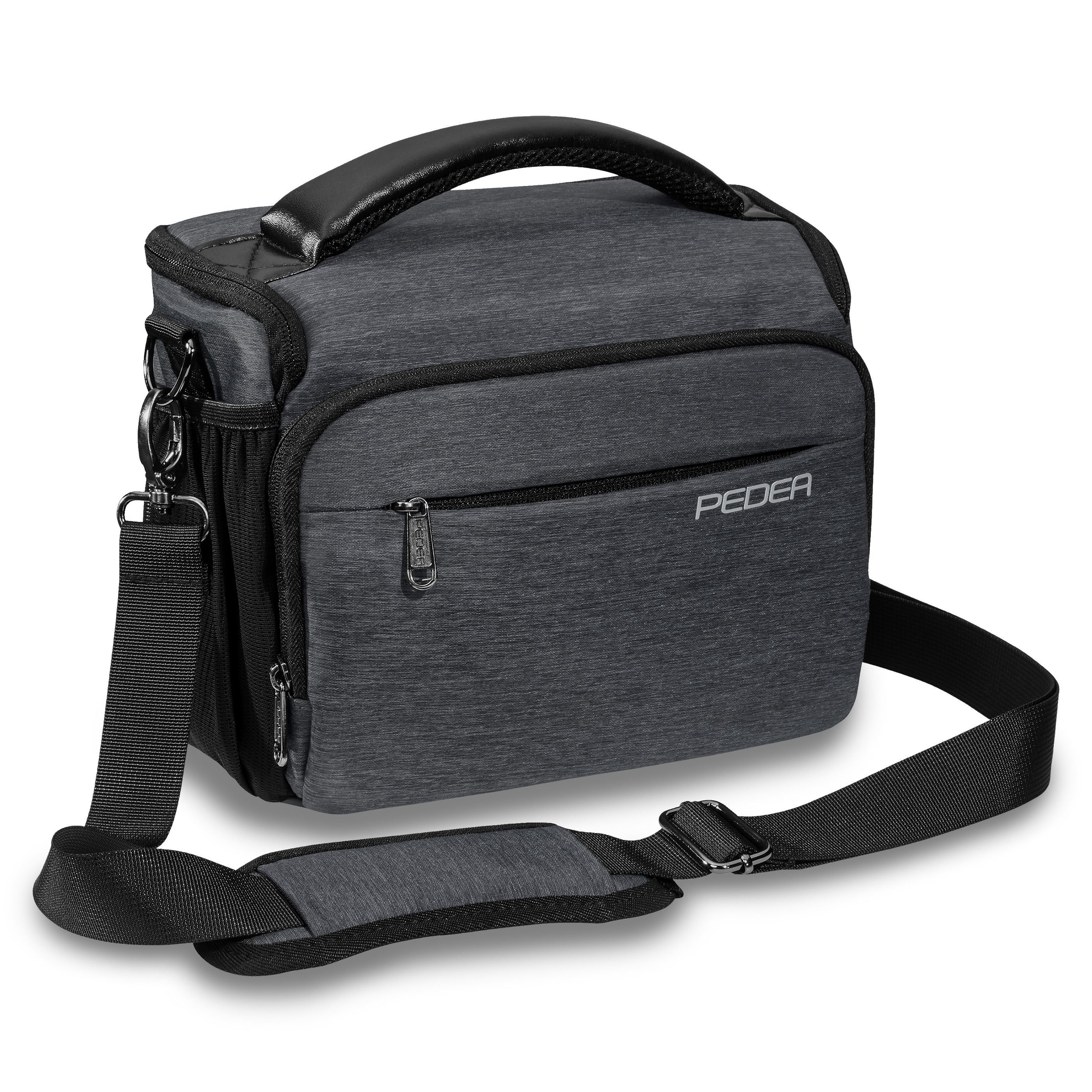PEDEA Kameratasche NOBLE Fototasche für Spiegelreflexkamera DSLR SLR, Regenschutzhülle, Zubehörfächer, Schultergurt