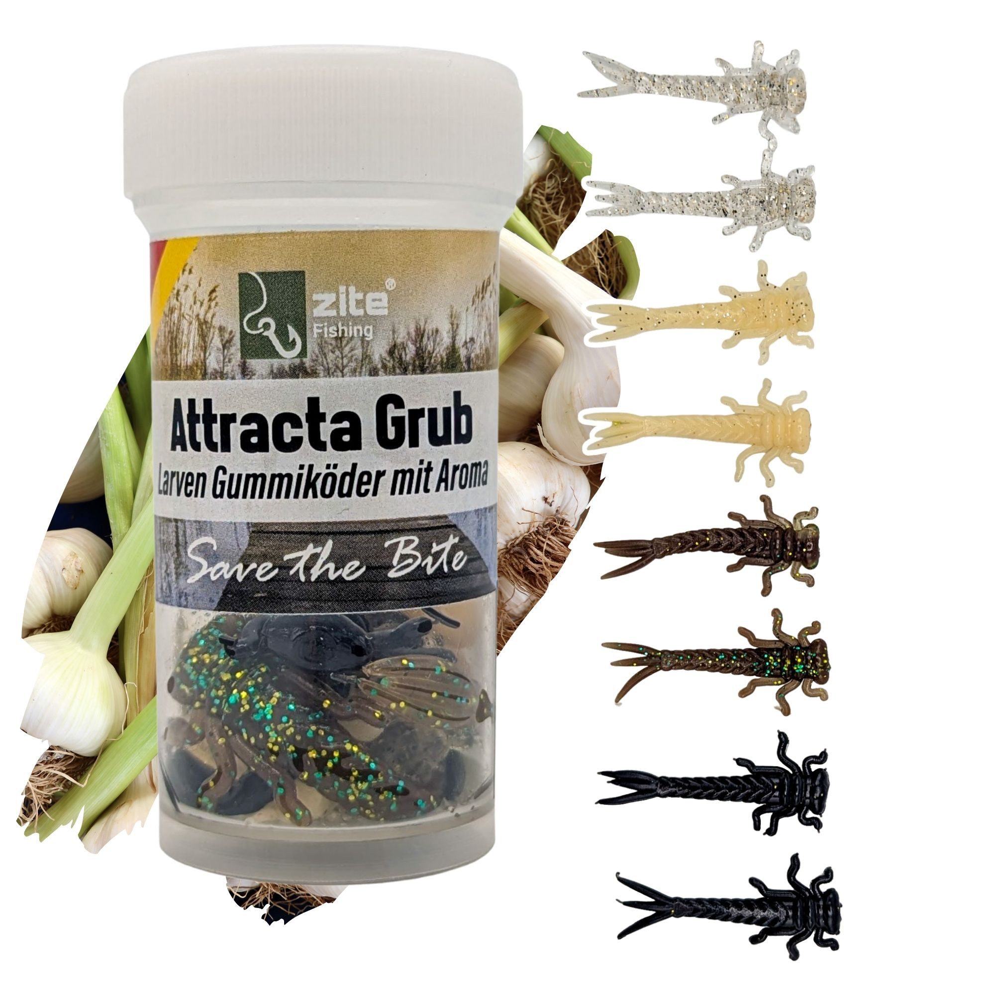 Kunstköder Gummiköder Forelle Attracta Grub 5cm Larvenimitat mit Aroma 8ST Köder