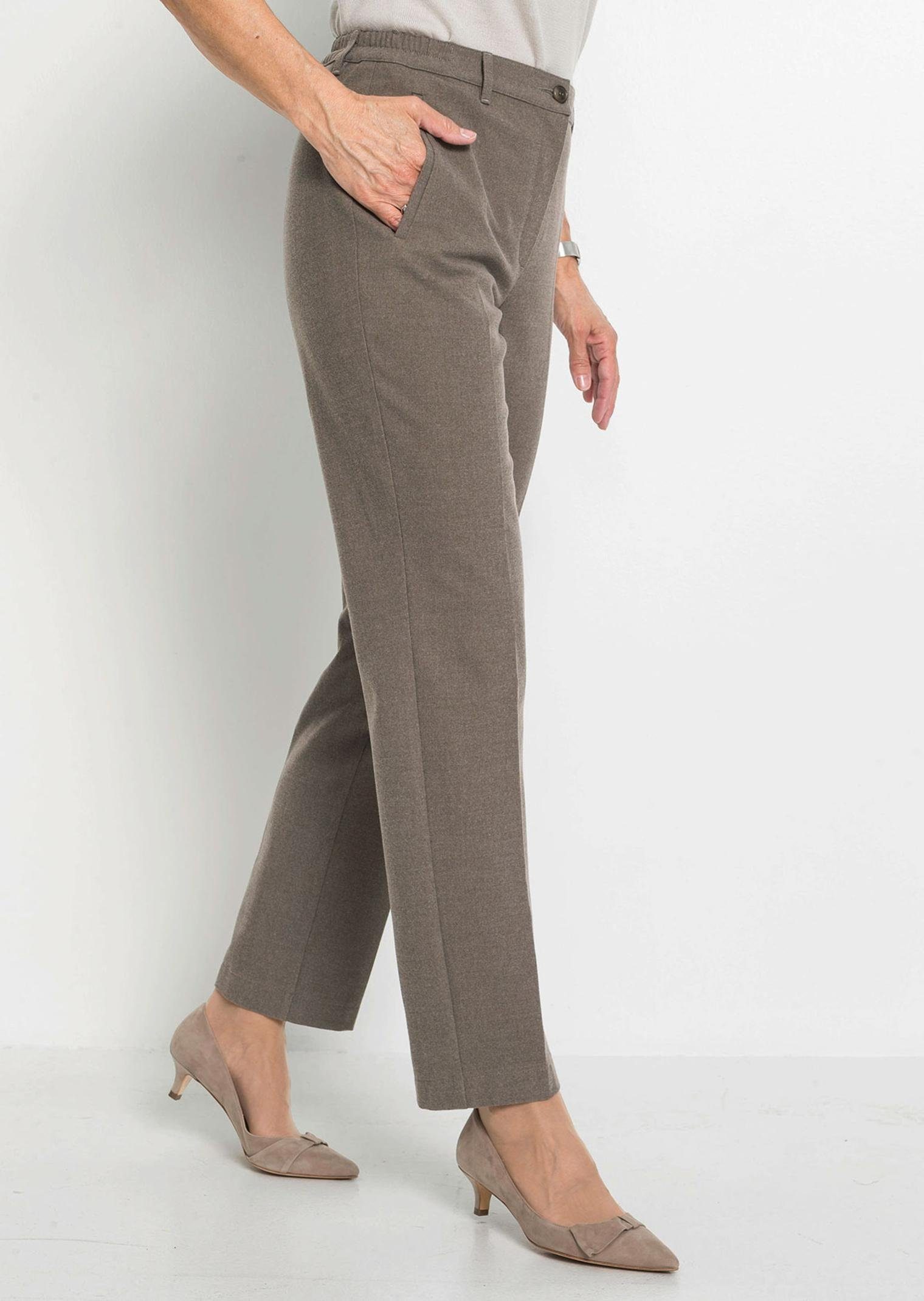 Stoffhose Kurzgröße: Bügelfaltenhose mit Melange-Effekt