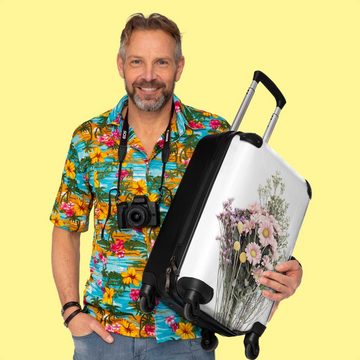 NoBoringSuitcases.com© Handgepäckkoffer Blumen - Strauß - Natur - Pflanzen - Frühling 55x35x20cm, 4 Rollen, Koffer mit 4 rollen, Erwachsenen trolley, Reisekoffer