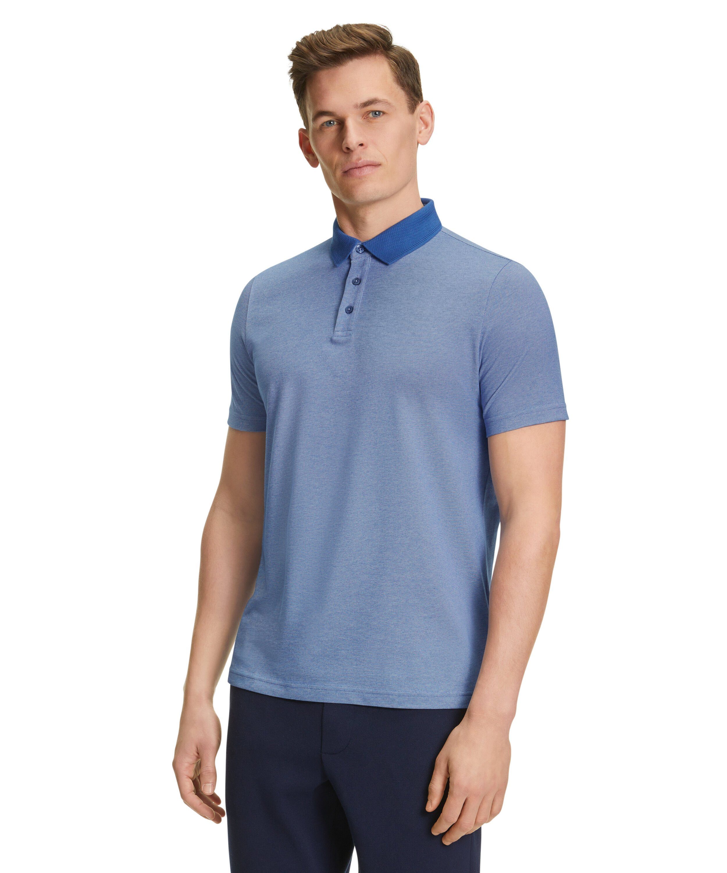 FALKE Baumwolle mit (6073) prussian Poloshirt blue