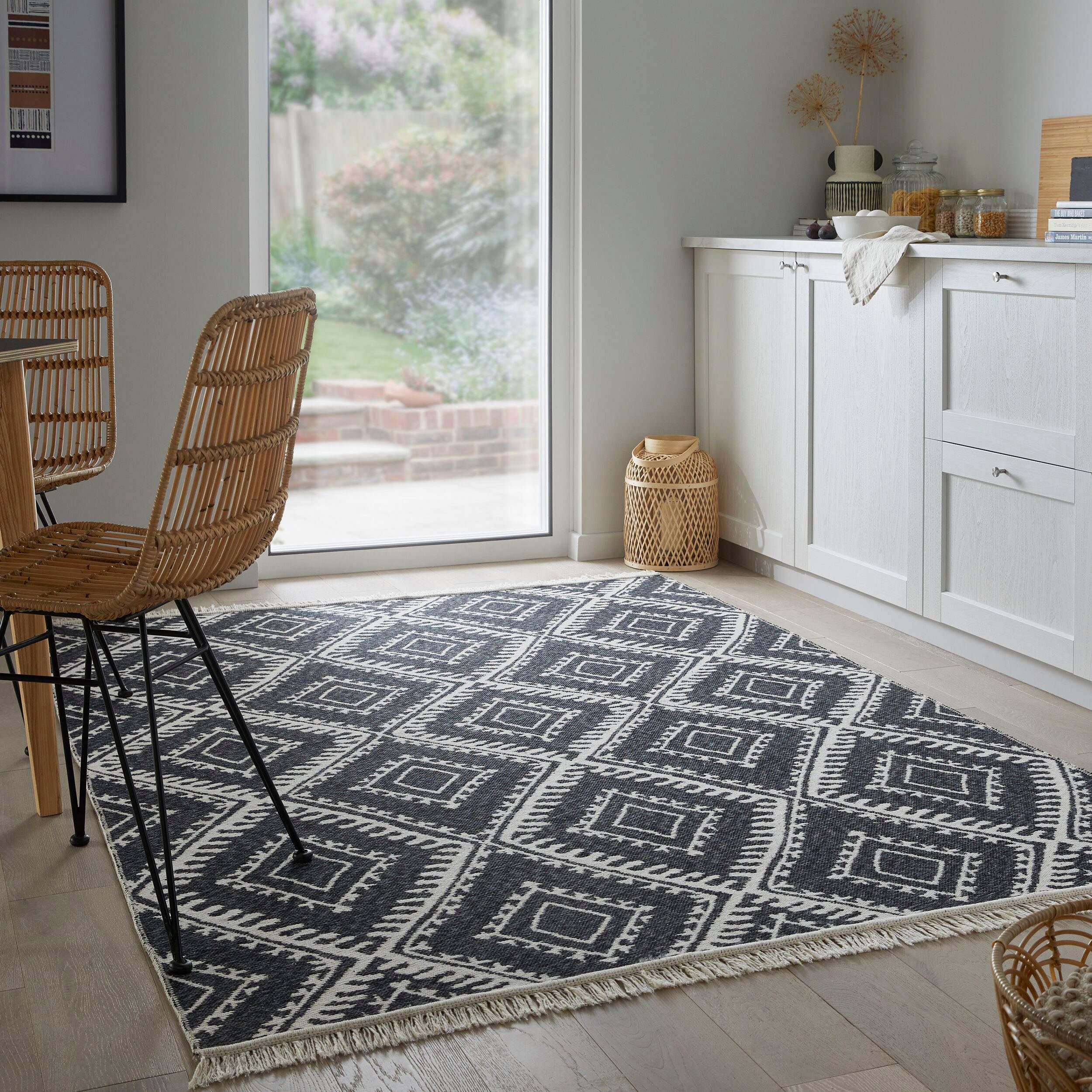 Wendemuster, mm, schwarz Berber Teppich RUGS, ALIX, Höhe: FLAIR rechteckig, 2 Design