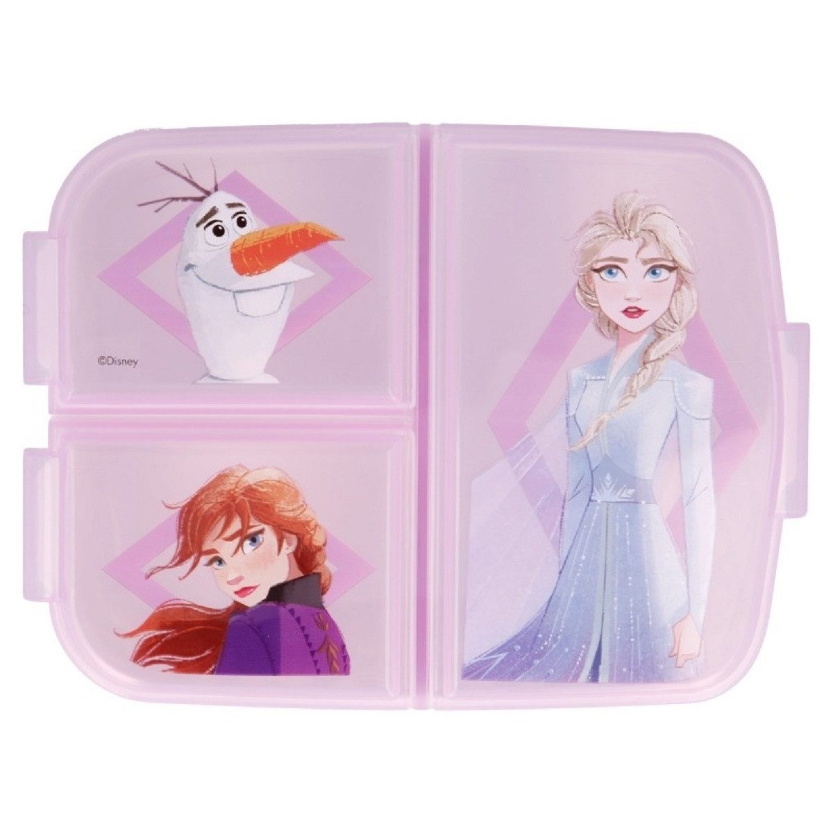 Stor Lunchbox Disney Frozen Kinder Brotdose – Lunchbox mit 3 Fächern & tollem Design, (Einteilig, Einteilig), Brotzeitdose