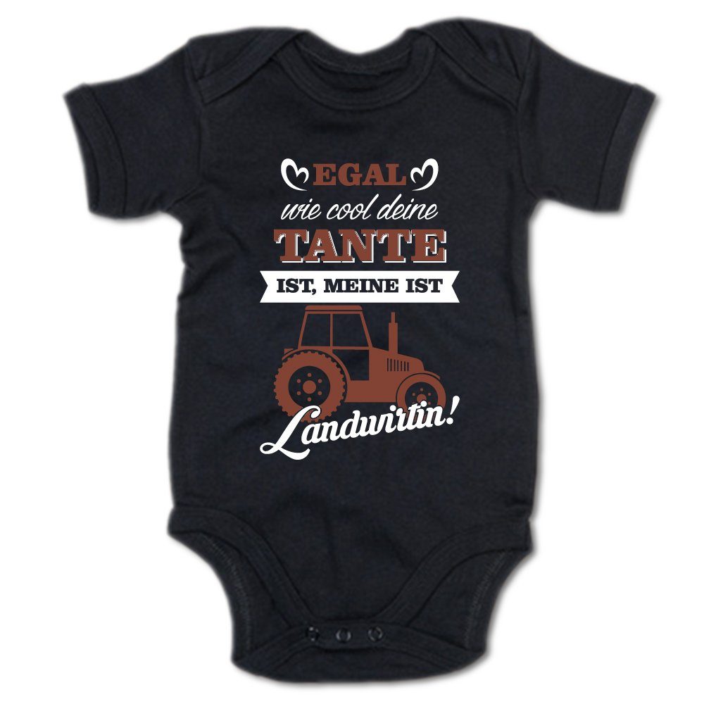 G-graphics Kurzarmbody Egal wie cool deine Tante ist, meine ist Landwirtin! Baby Body mit Spruch / Motiv / Aufdruck • für/von Tante & Onkel