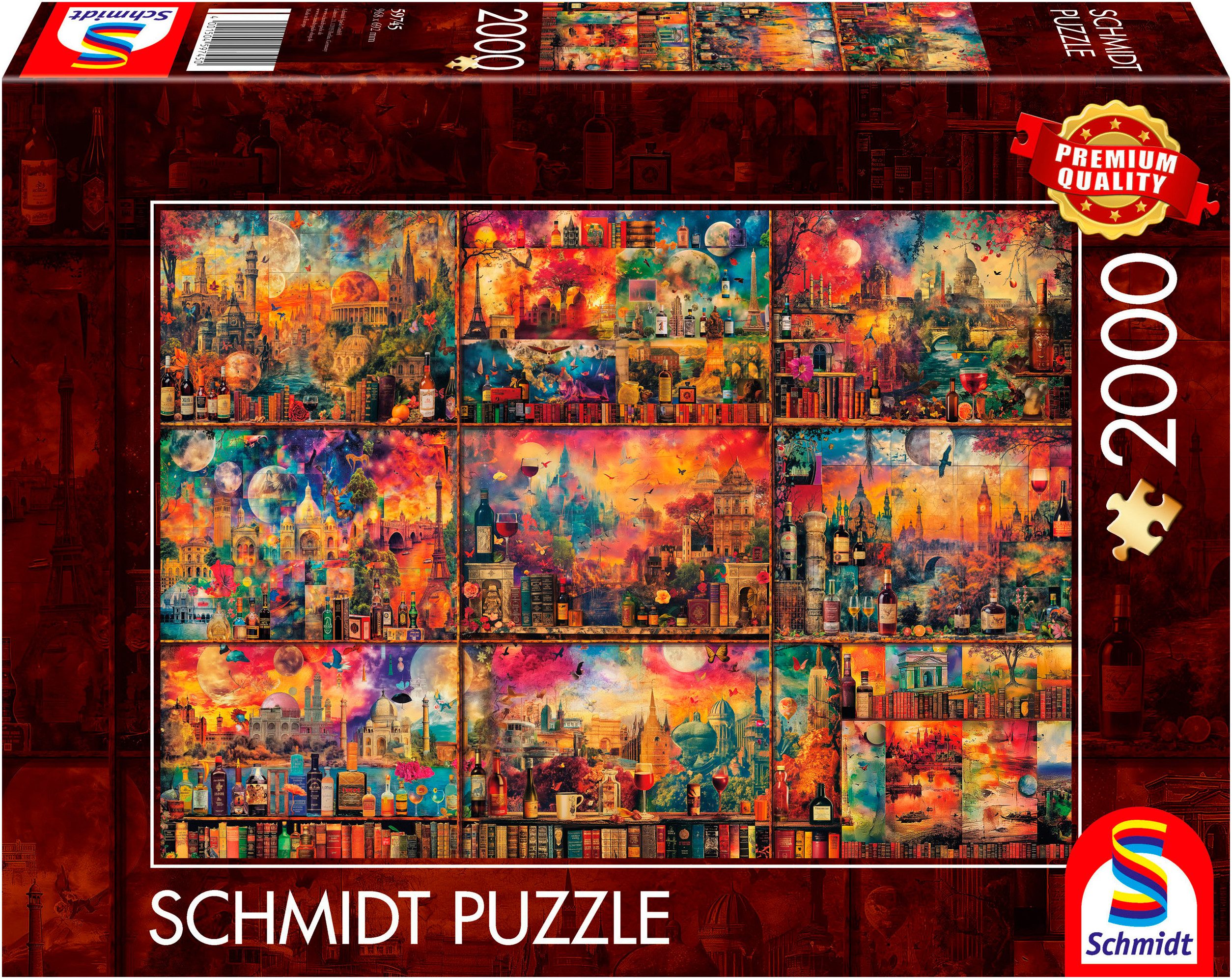 Schmidt Spiele Puzzle Genussvolle Auszeit, Auf Reisen mit Büchern und Wein, günstig online kaufen