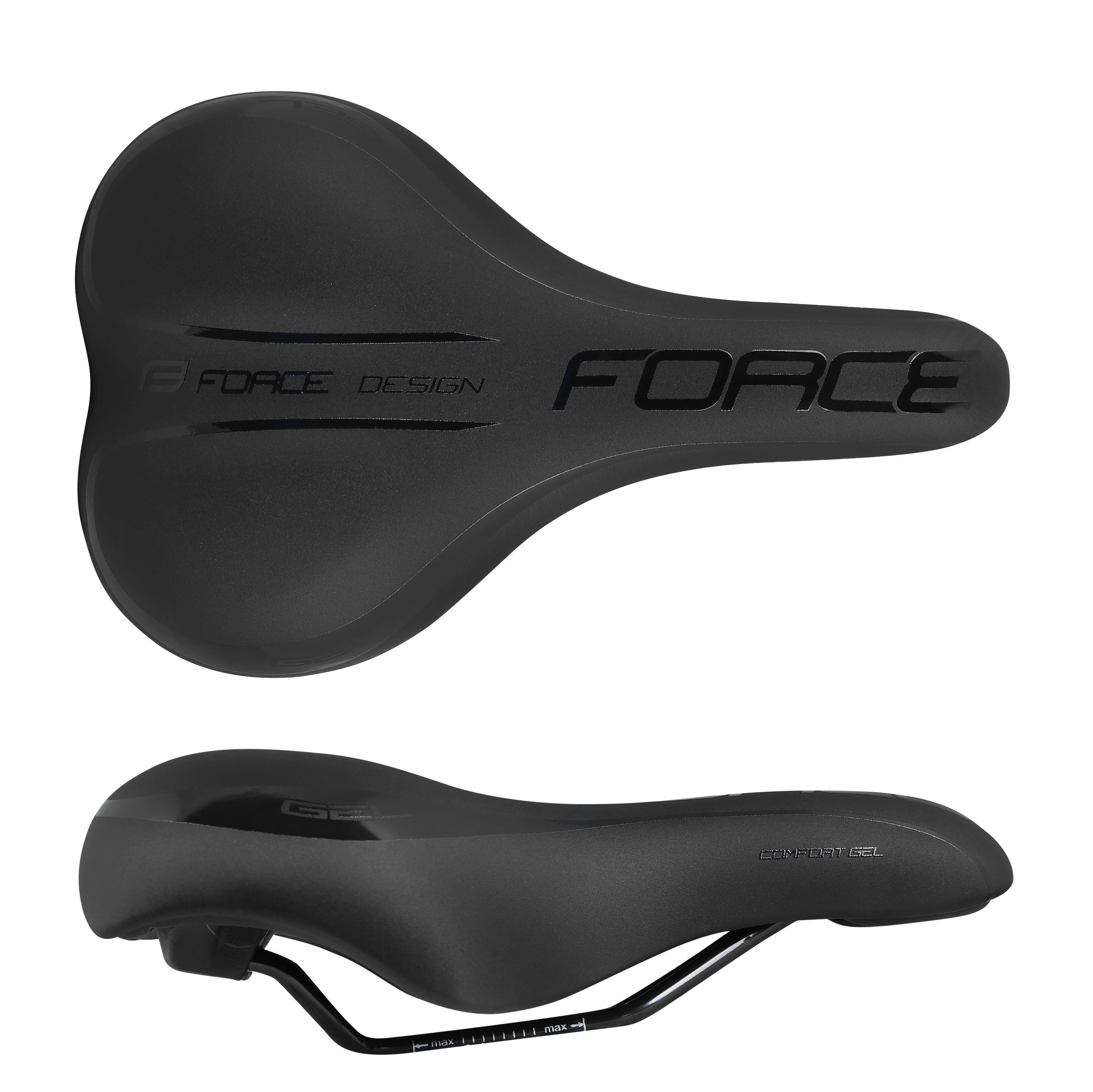 FORCE Fahrradsattel Sattel FORCE COMFORT GEL MAN