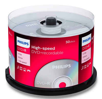 Philips DVD-Rohling 50 Philips Rohlinge DVD+R 4,7GB 16x Spindel