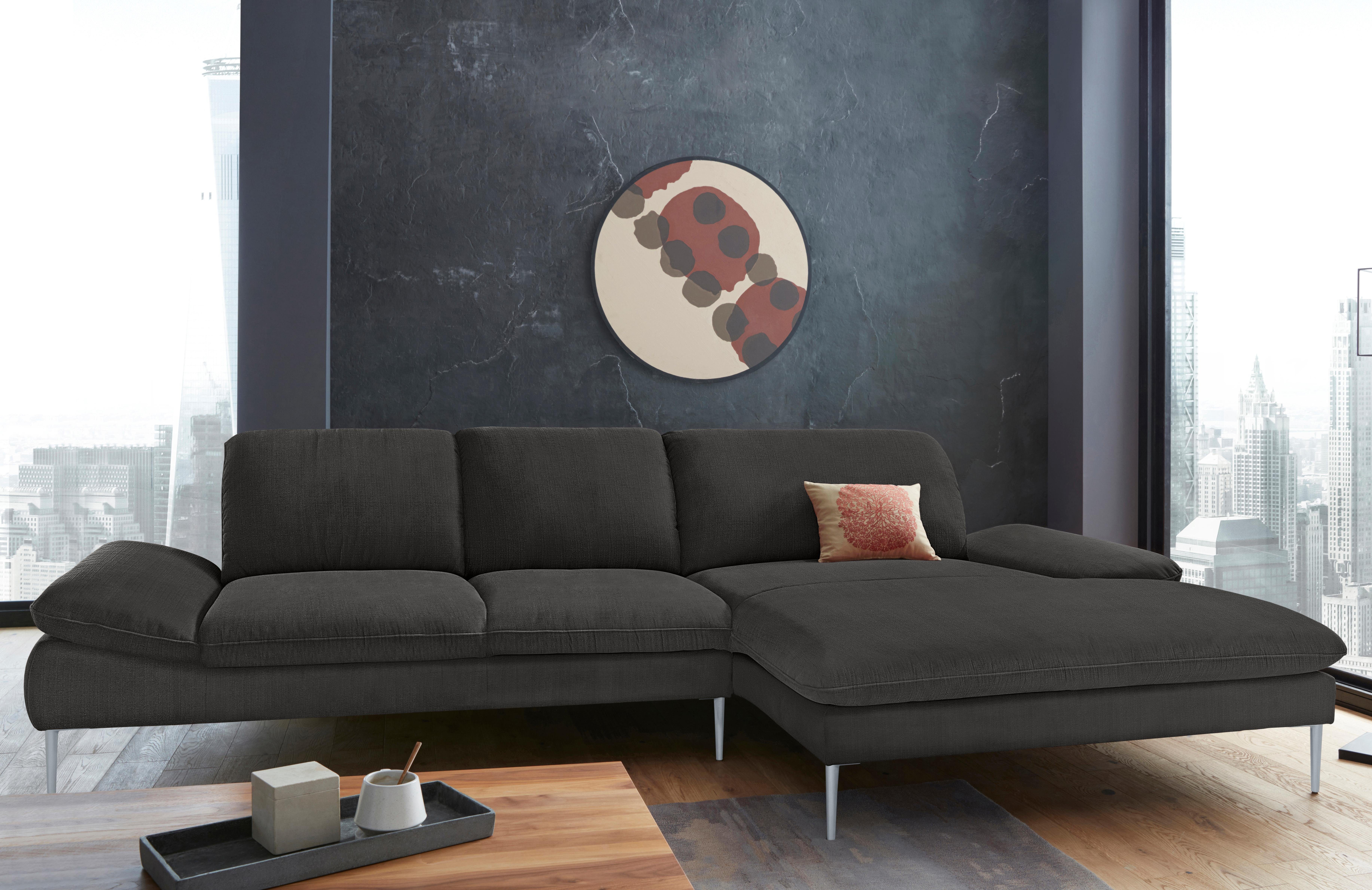 W.SCHILLIG Ecksofa enjoy&MORE, Designsofa, bequem, zeitlos und elegant, L-Form, mit Sitztiefenverstellung, Füße silber matt, Breite 340 cm