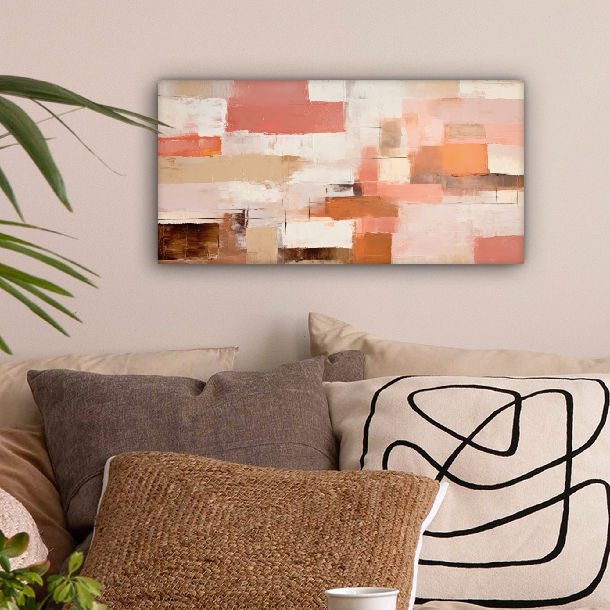 OneMillionCanvasses® Leinwandbild Panorama Kunst - Rosa günstig online kaufen