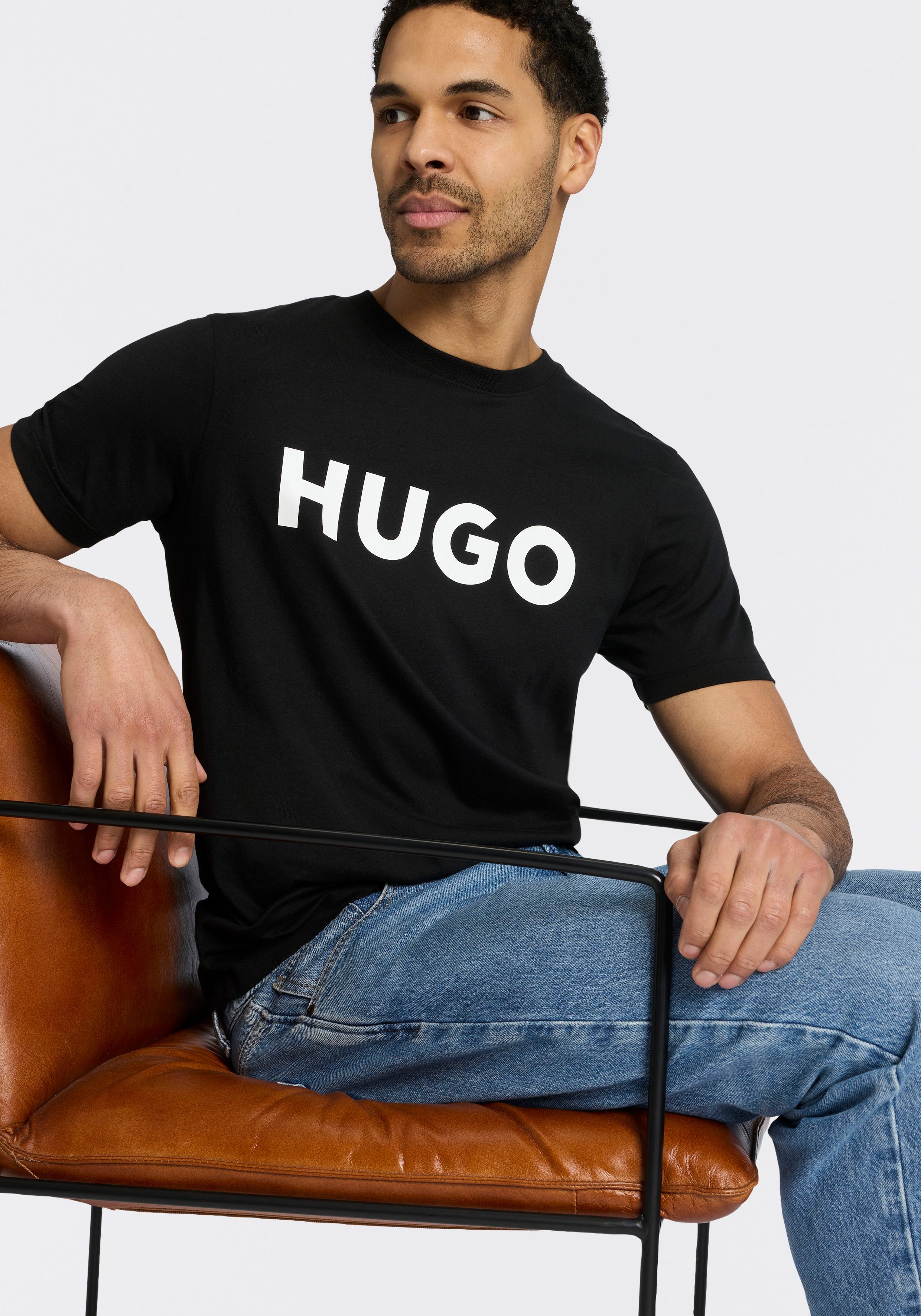 HUGO T-Shirt Dulivio Rundhalsausschnitt, Regular Fit, Must have Basic