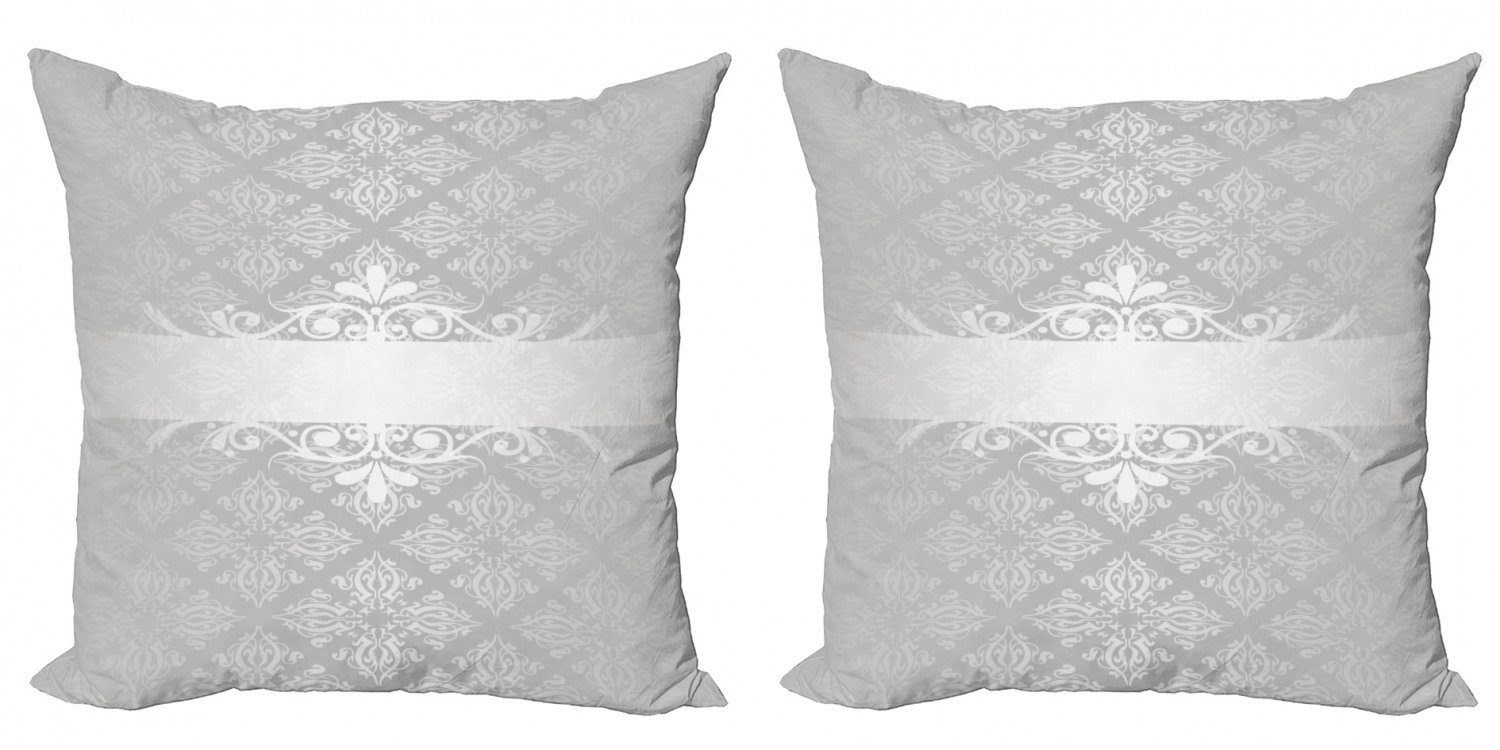 (2 Modern Abakuhaus Grau Blumenrolle Digitaldruck, Stück), Accent Klassische Doppelseitiger Kissenbezüge
