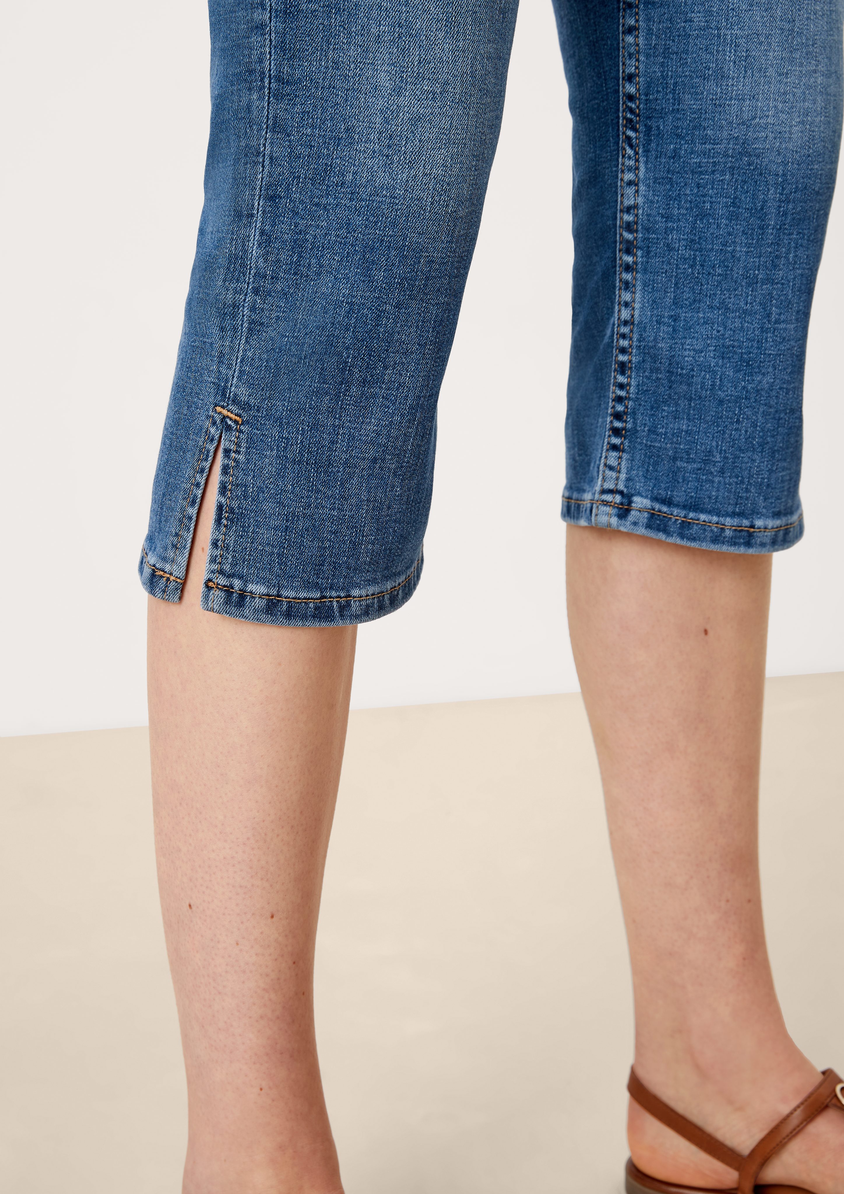 blue Waschung, Leder-Patch 7/8-Jeans s.Oliver