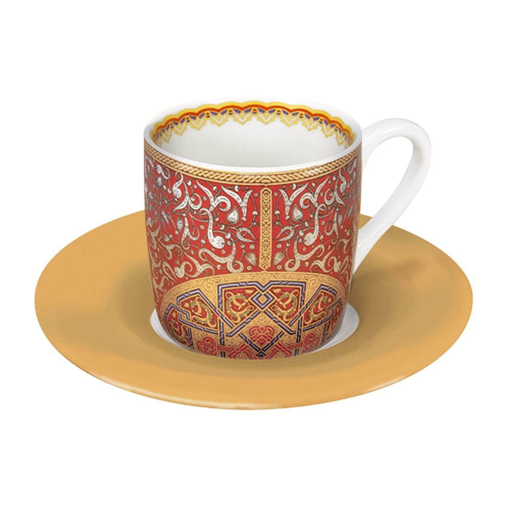 Könitz Espressotasse Al Hambra 2 Rot mit Untertasse 85 ml, Porzellan