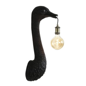 Light & Living Wandleuchte Wandlampe Ostrich - Schwarz - 18x15.5x57.5cm