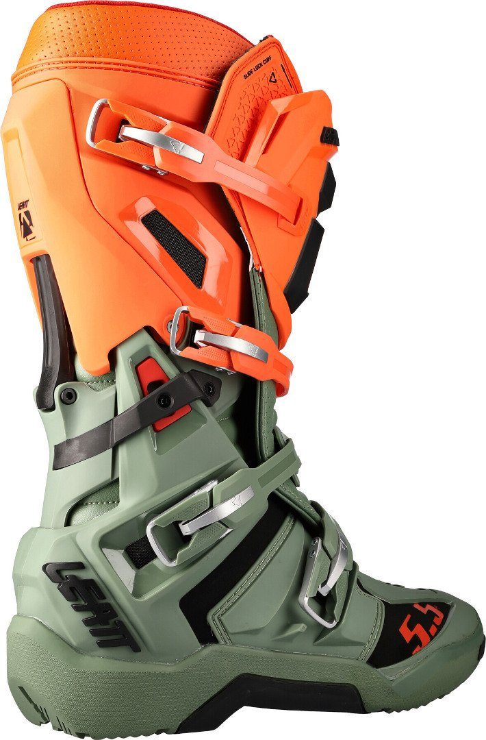 Enduro Stiefel Motocross Motorradstiefel Moto Leatt 5.5 Oliv/Orange Flexlock