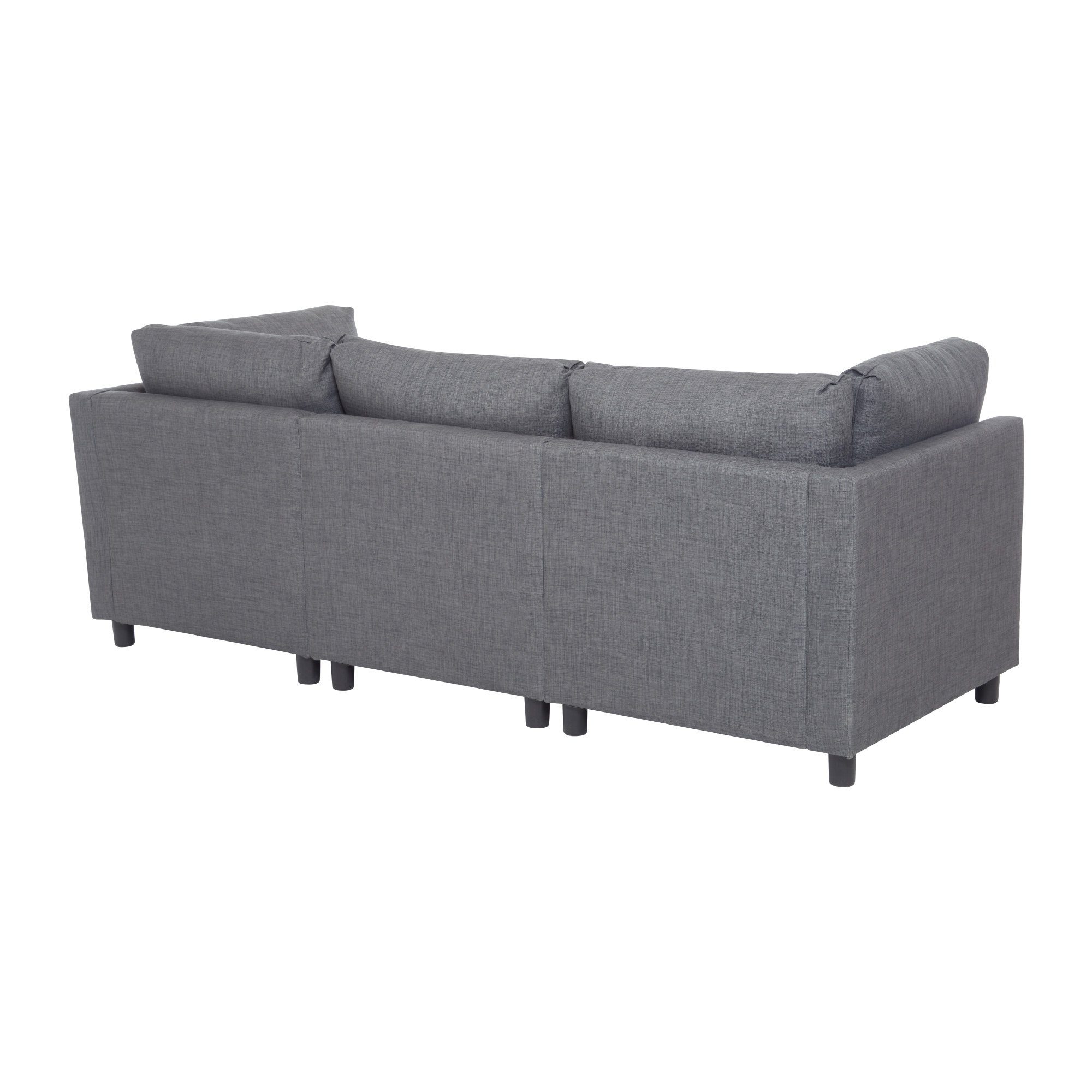 Schlaffunktion,3-Sitzer-Sofa,Wohnzimmersofa, Ulife Sofa Ecksofa Fußhocker mit Grau mit