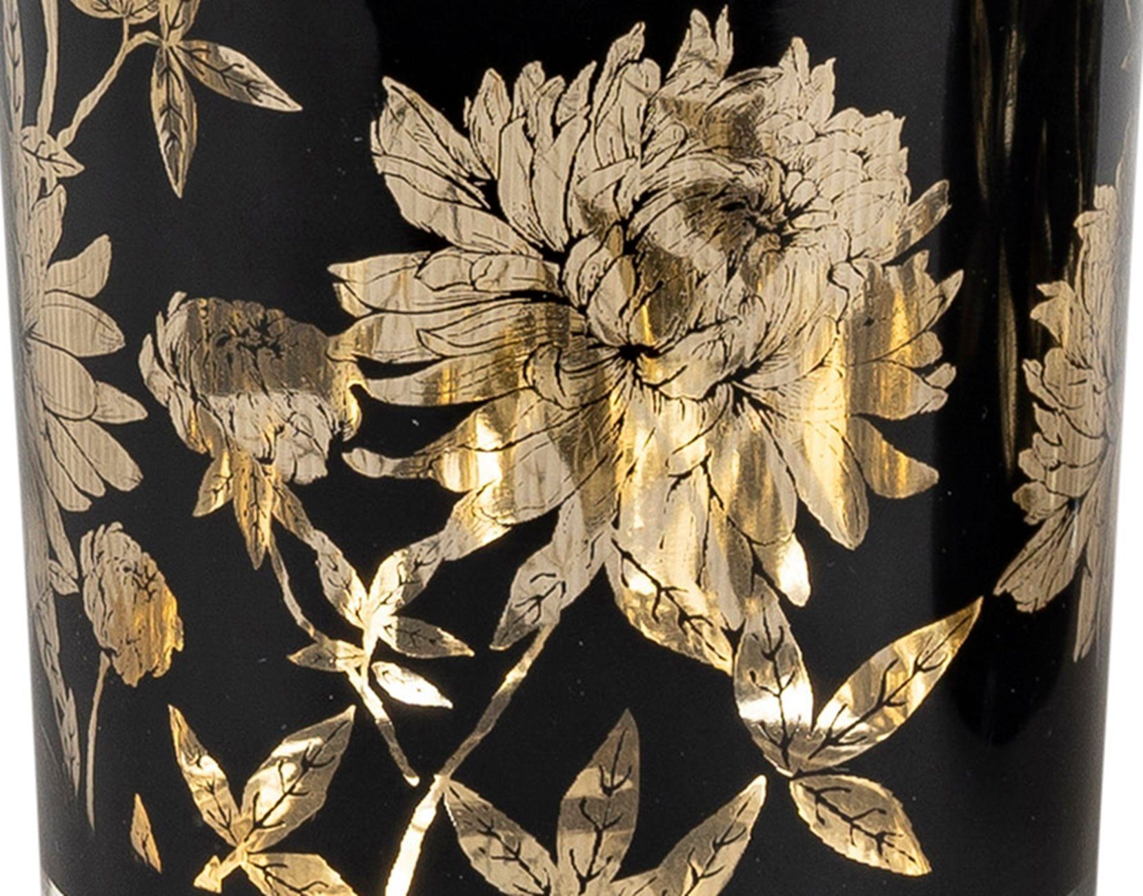 Windlicht gold Teelichthalter dekojohnson 8cm Windlichtglas schwarz
