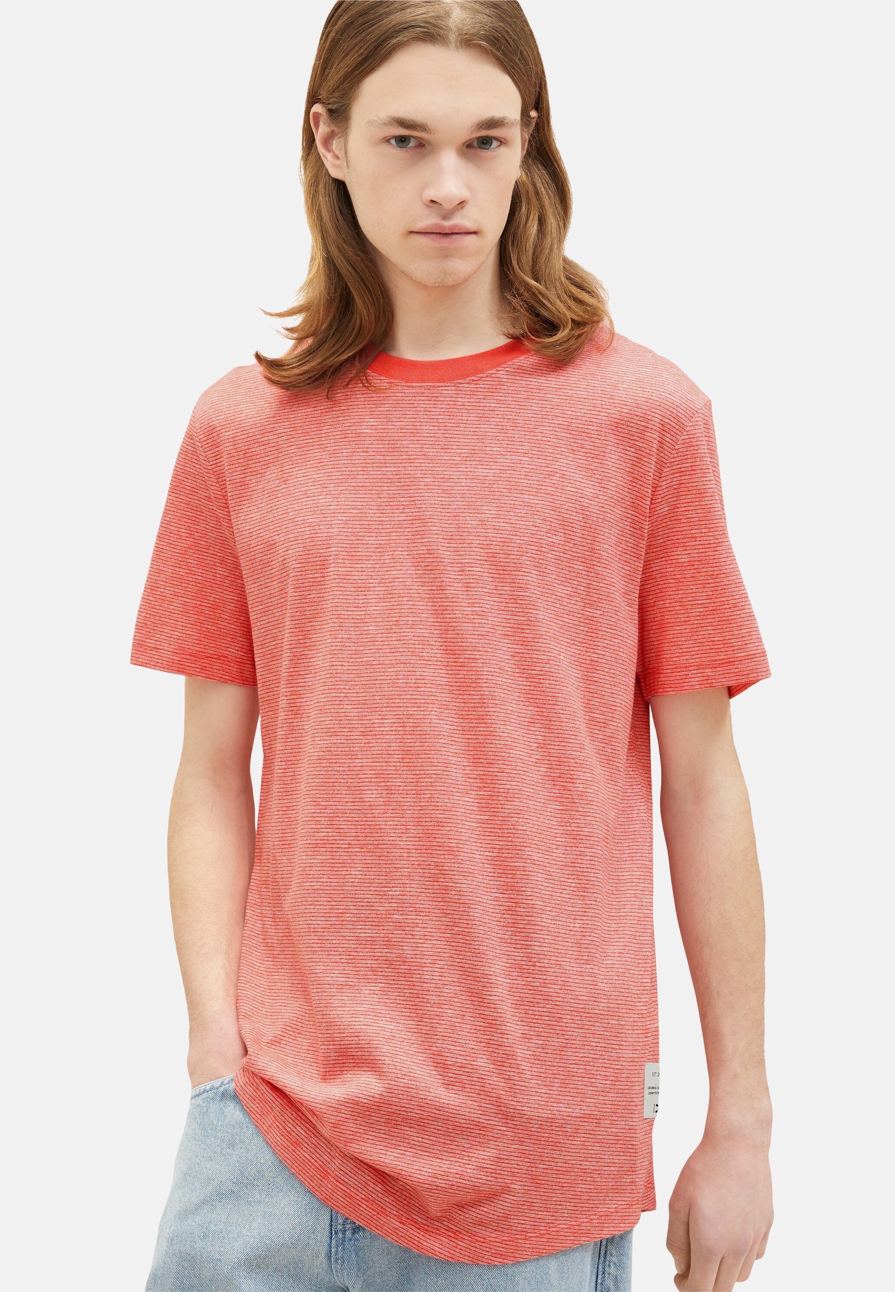 TAILOR T-Shirt (1-tlg) Kurzarmshirt T-Shirt rot TOM