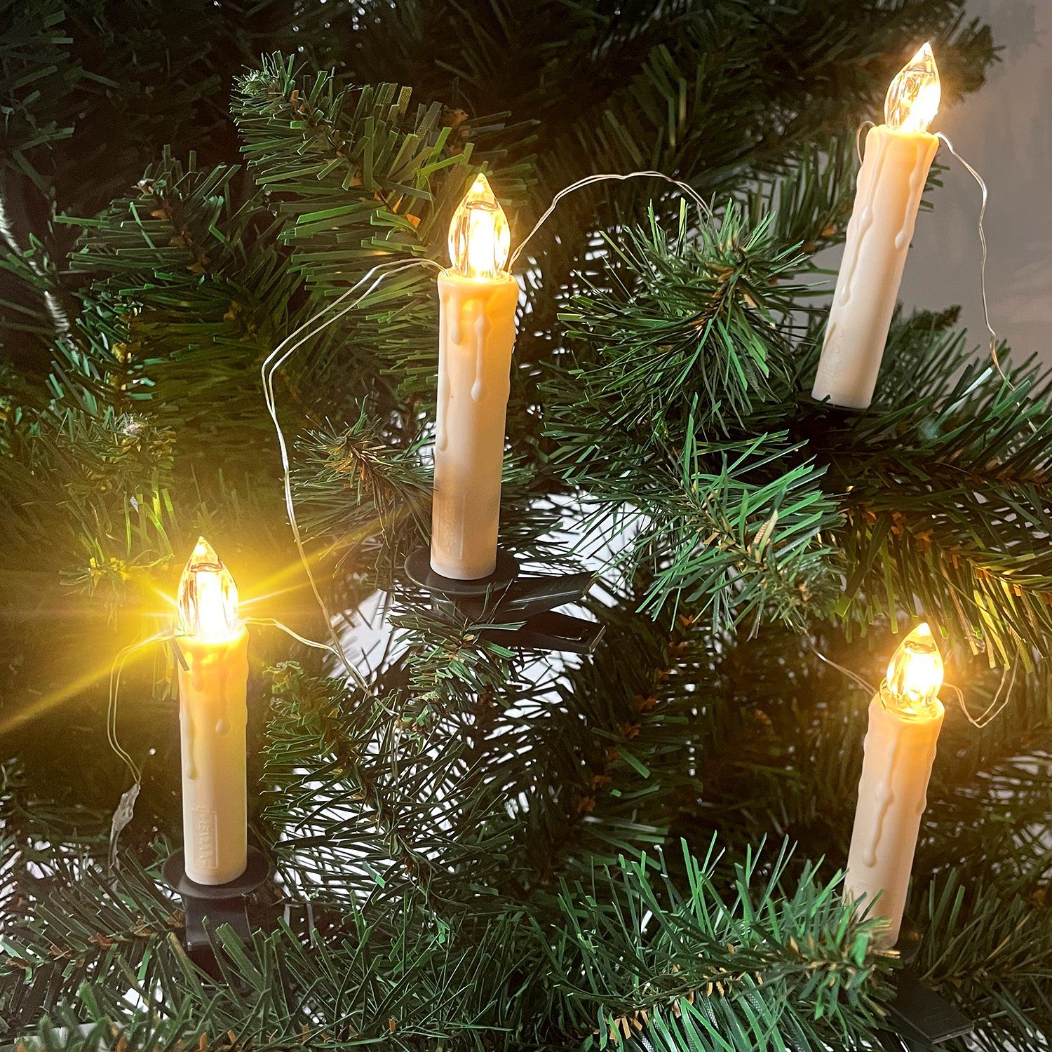 OZAVO LED-Christbaumkerzen OZ30B, USB Kabel Kerzen Weihnachtskerzen Weihnachtsbaum Weihnachtsbeleuchtung