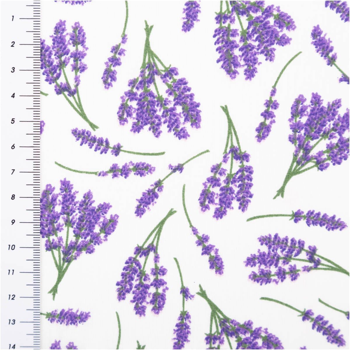 SCHÖNER LEBEN. Stoff Baumwollstoff Meterware Lavendel weiß lila 140cm, allergikergeeignet,atmungsaktiv,pflegeleicht – Bild 3 von 5