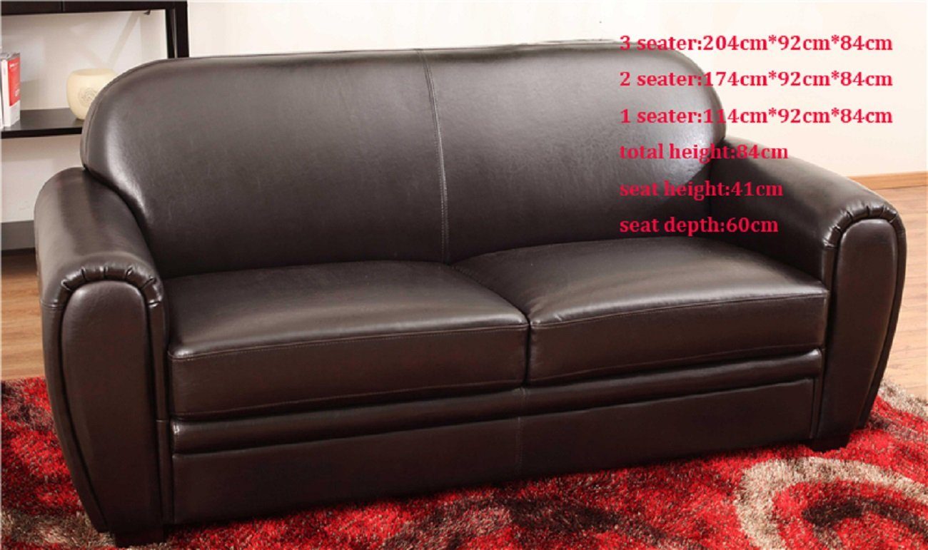 Sofas, Set in Leder 32 JVmoebel Polster Europe Braun Chesterfield Sofagarnitur Sitzer Made Sofa Couchen