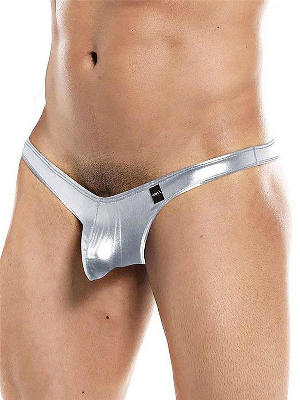 String C4M Pouch Enhancing Thong Underwear SilverSkai