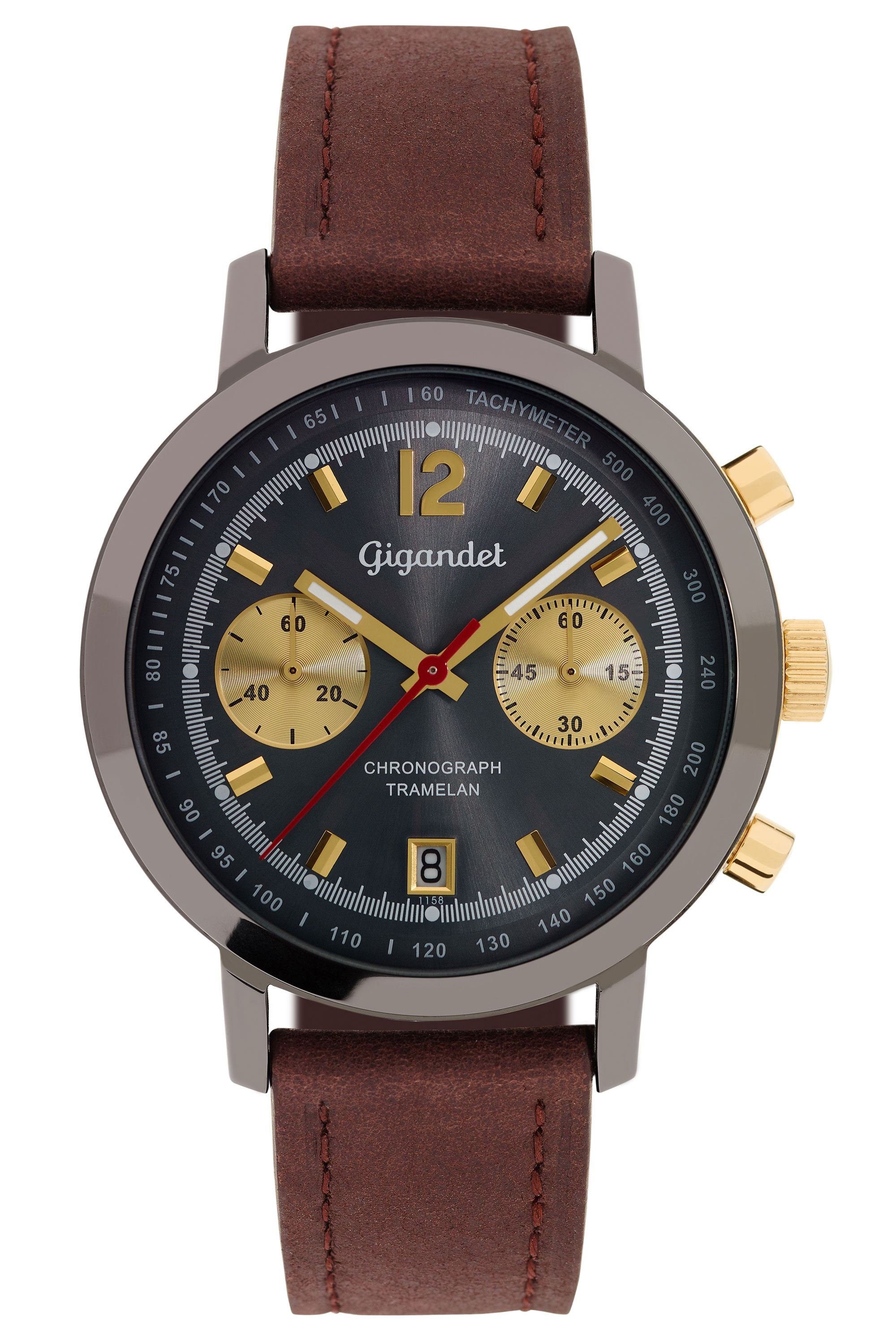 Chronograph, Chronograph Gigandet Tachymeter Mineralglas, Tramelan, Datumsanzeige,