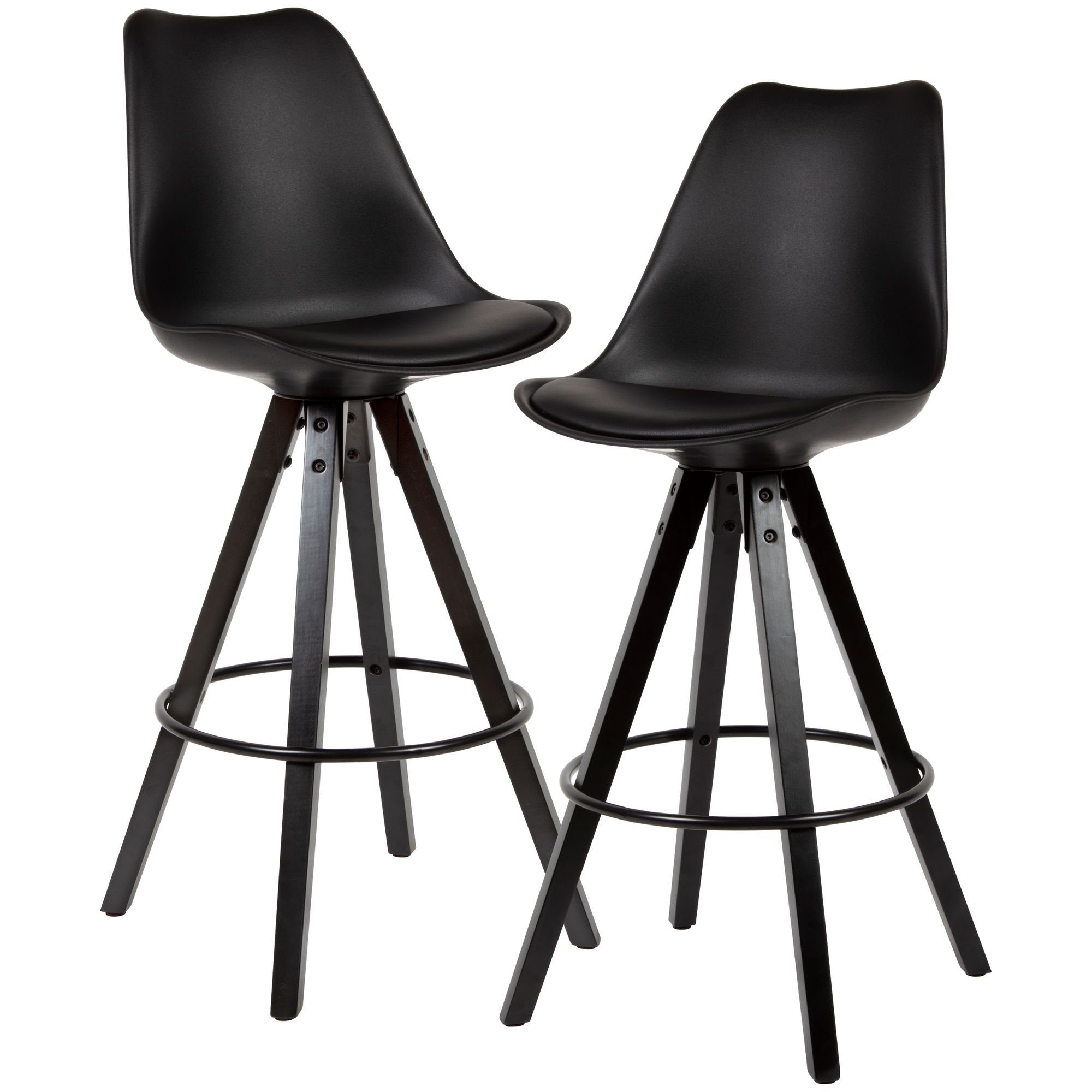 Barhocker Barhocker Barstuhl Schwarz Kunstleder skandinavisches Design