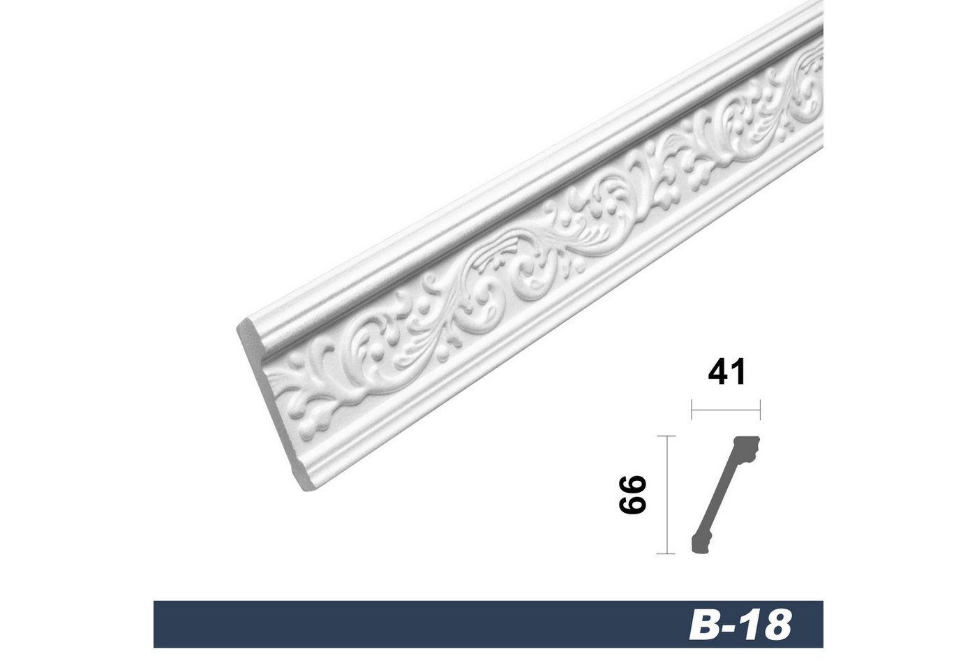 Thumbnail - marbet design Stuckleiste B-18, Max Paket (bester Meterpreis), Deckenleisten Sparpaket aus Styropor EPS - Stuckleisten g...