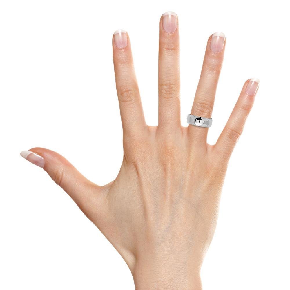 Unique Fingerring Moderner facettierter Wolframring - robust TUR0004 günstig online kaufen