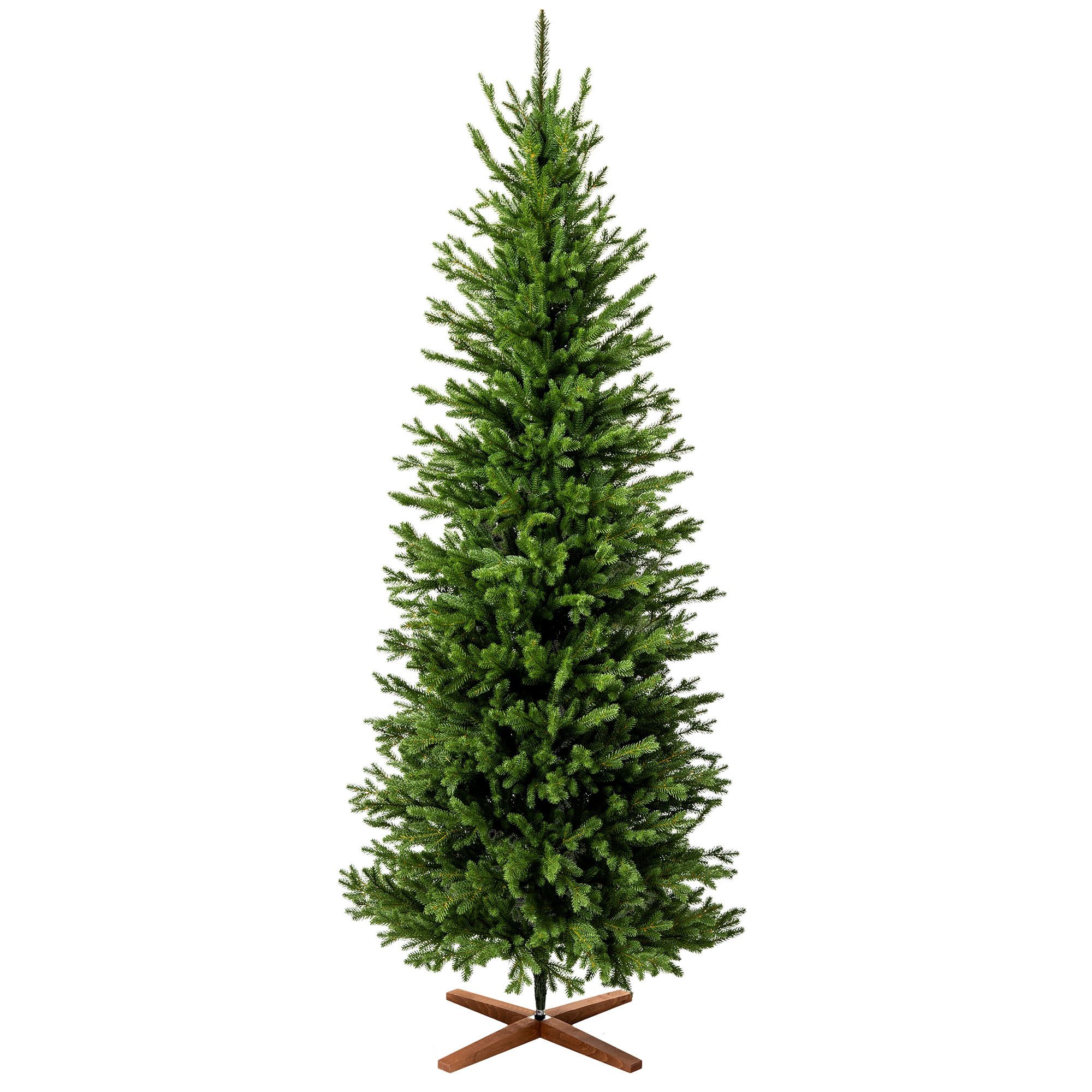 Fairytrees Künstlicher Weihnachtsbaum FT36, Bayerische Tanne Slim, Premium Christbaum Slim Künstlich 100% Spritzguss PE FT36