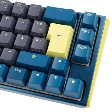 Ducky One 3 Daybreak SF Gaming Tastatur RGB LED MX-Blue Gaming-Tastatur (eutsches Layout QWERTZ, Blau, Grau, Gelb)