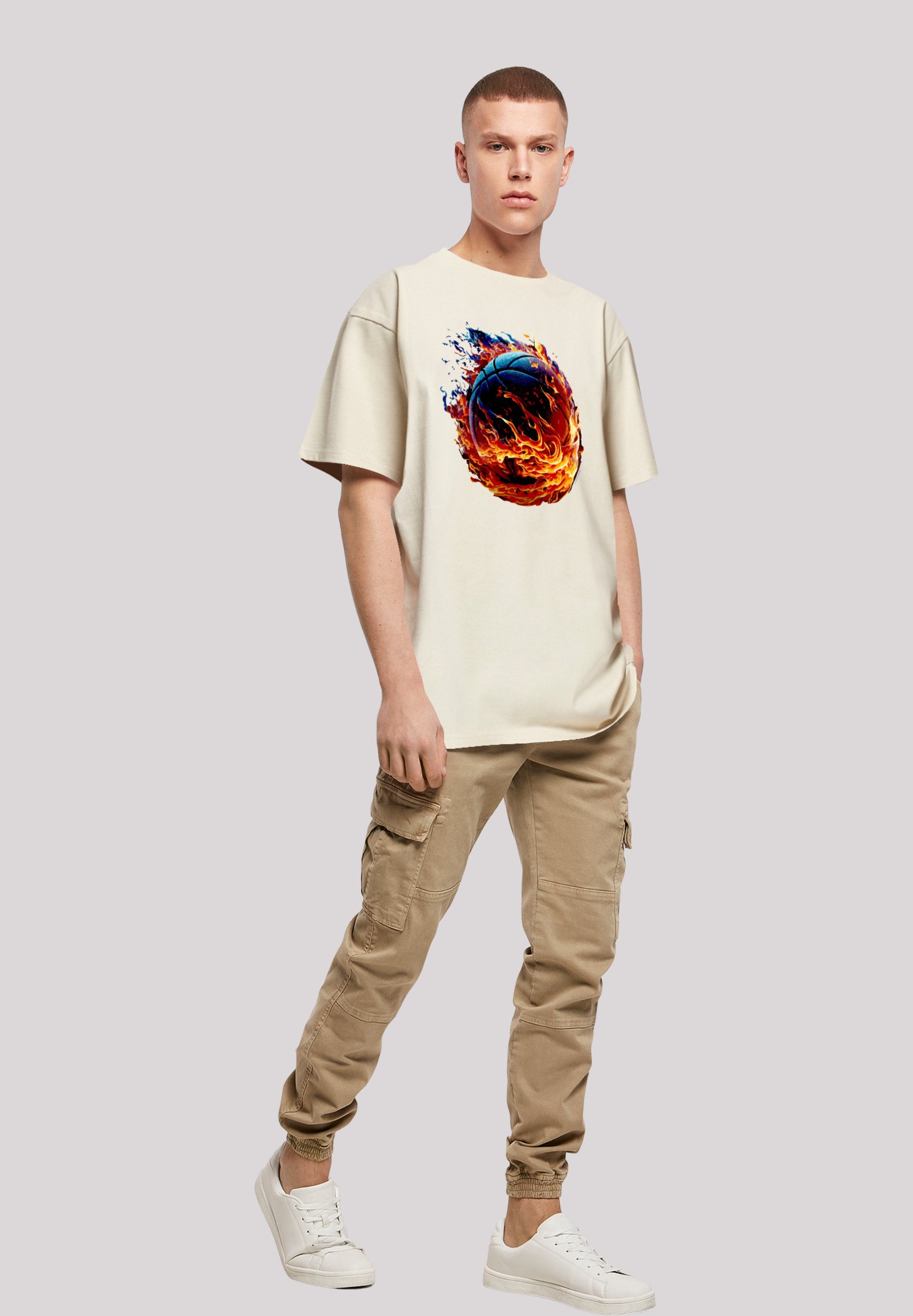 T-Shirt On Basketball Sport OVERSIZE Fire sand TEE Print F4NT4STIC
