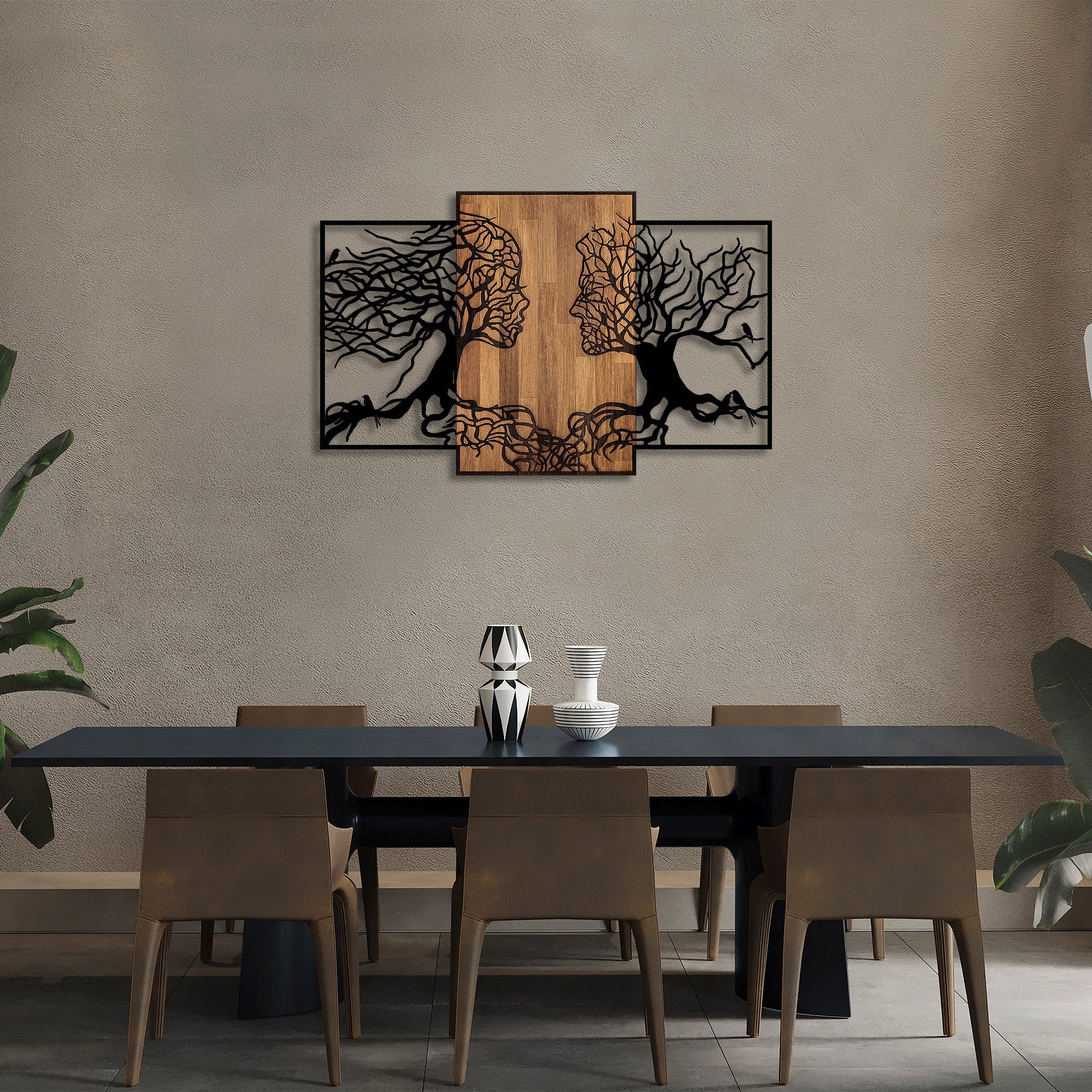 Wallity Wanddekoobjekt 50% WOODEN (Thickness: 3 cm) / 50% METAL (Thickness: 1,5 mm), 125 x 3