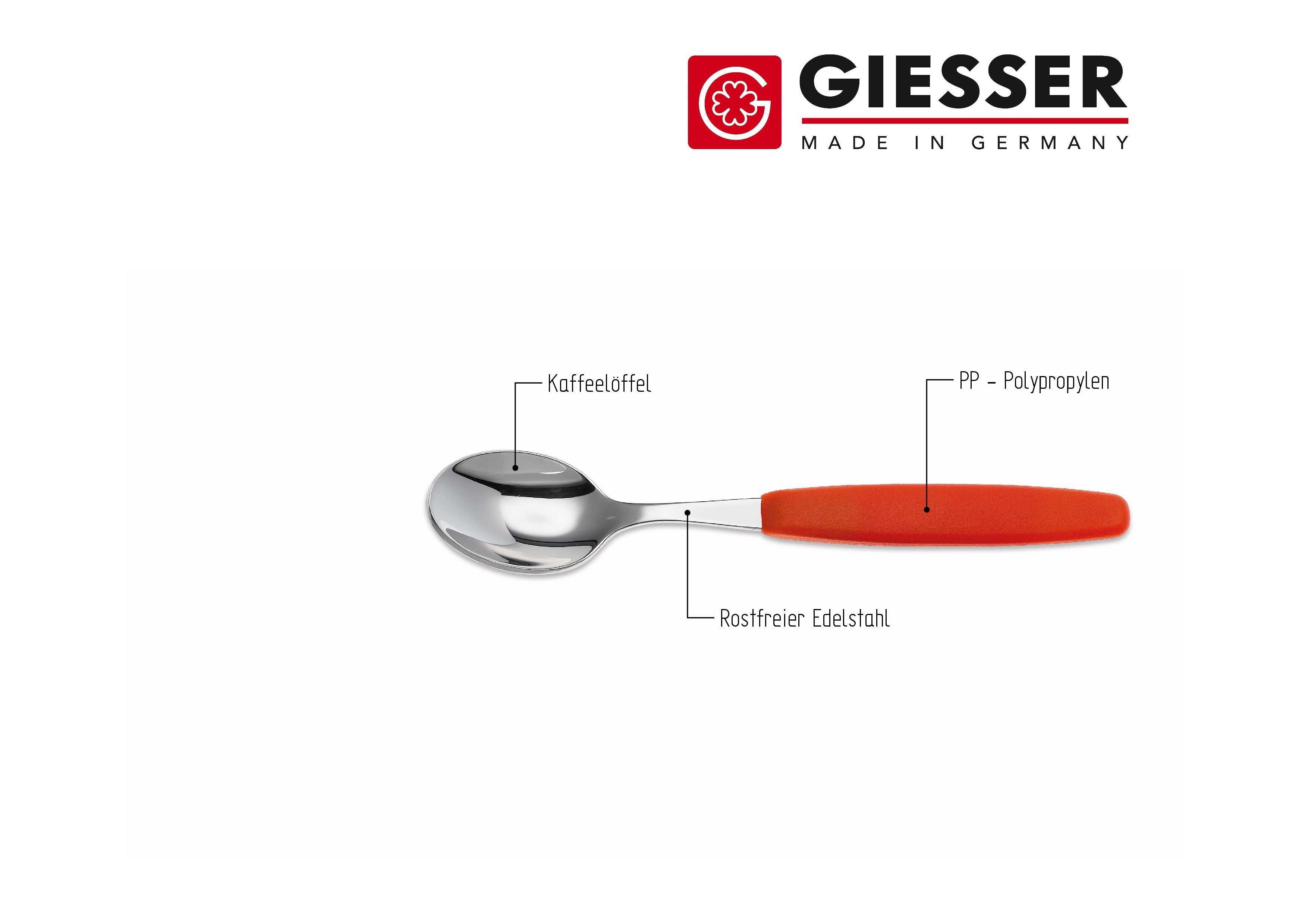 GIESSER Bestecklöffel Besteck Gabel, Teelöffel, Löffel, Kuchengabel (1 Stück), schönes Design, langlebig, kombinierbar, spülmaschinenfest