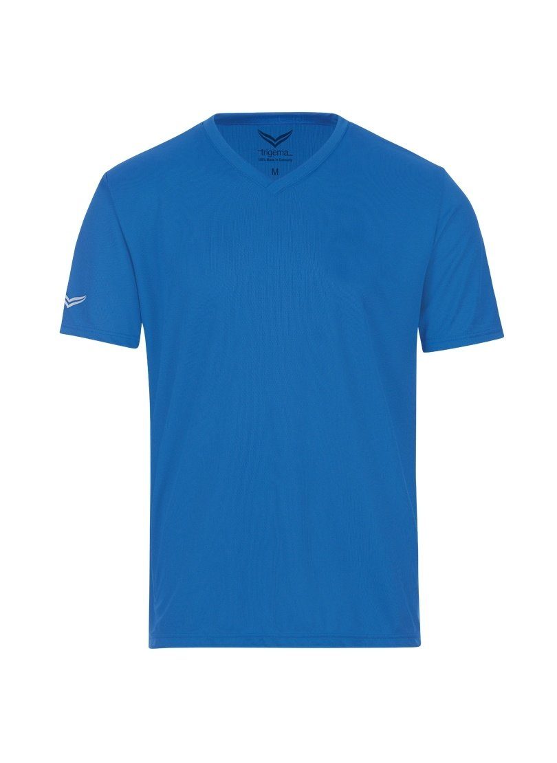 T-Shirt TRIGEMA electric-blue V-Shirt COOLMAX® Trigema